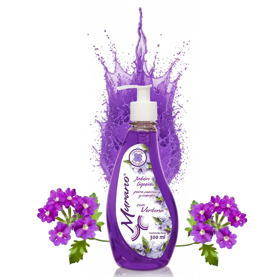 10 Botellas De Jabón Líquido Para Manos y Cuerpo Murano Verbena 300 ml - Farvisan