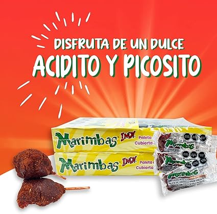 Caja con 32 Bolsas de Dulces Marimbas Picositas Sabor Cereza - Farvisan - Default Title
