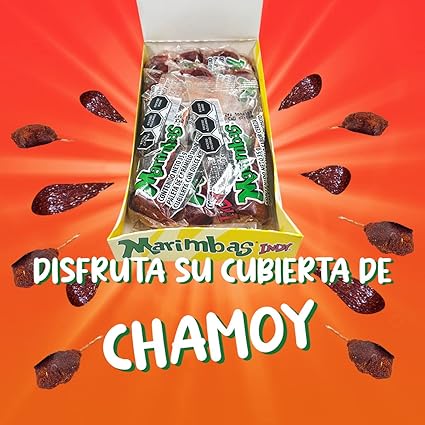 Caja con 32 Bolsas de Dulces Marimbas Picositas Sabor Cereza - Farvisan - Default Title