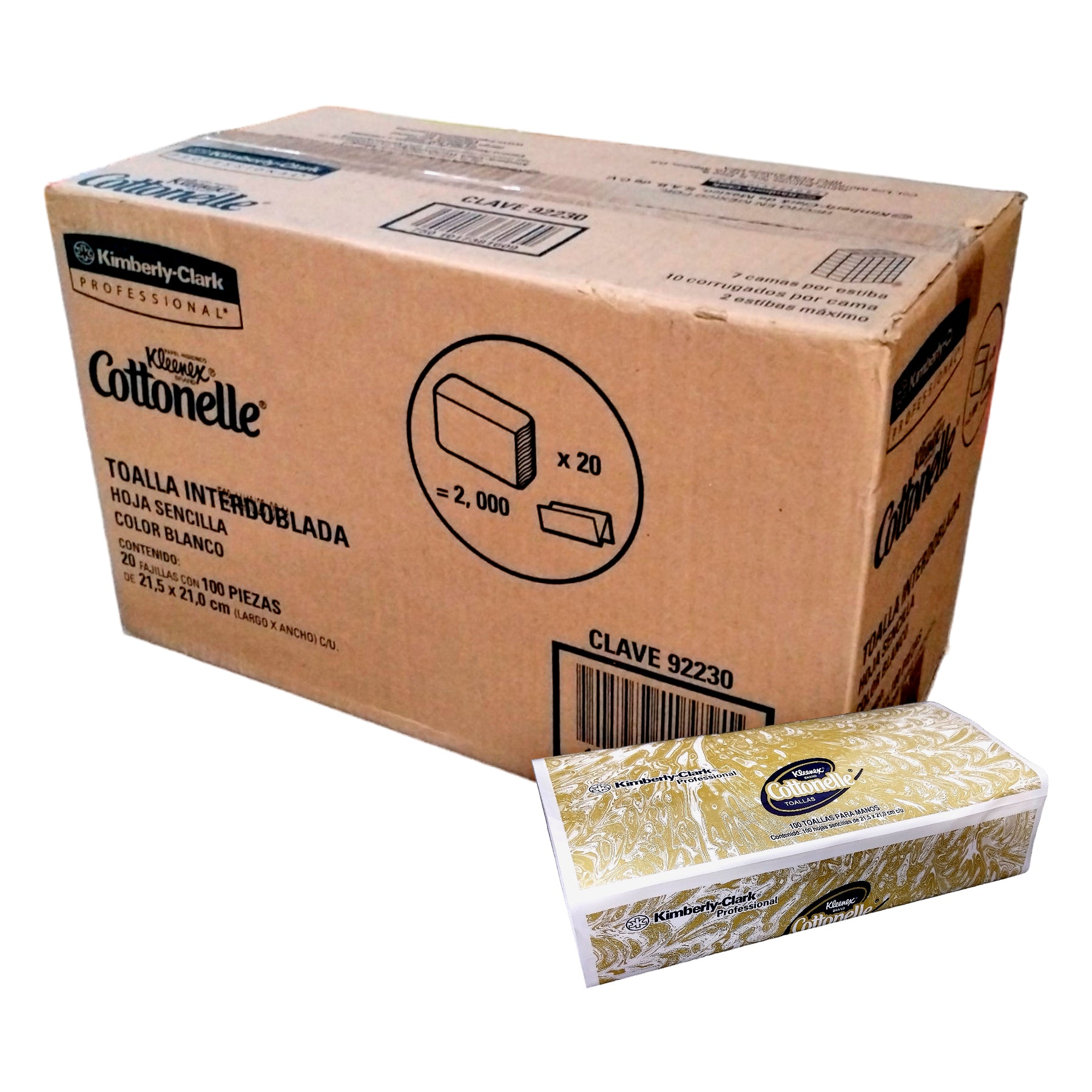 Toallas Interdobladas Kleenex Cottonelle Para Manos Caja Con 2000 Piezas - Farvisan - Default Title