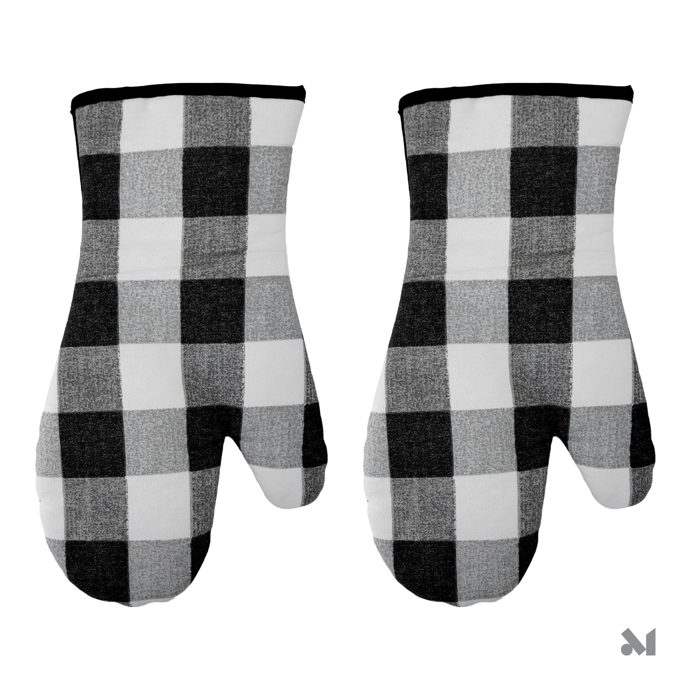 Pack 25 Pares de Guantes para Horno Cuadriculados Negro y Blanco – Algodón Doble Capa - Farvisan