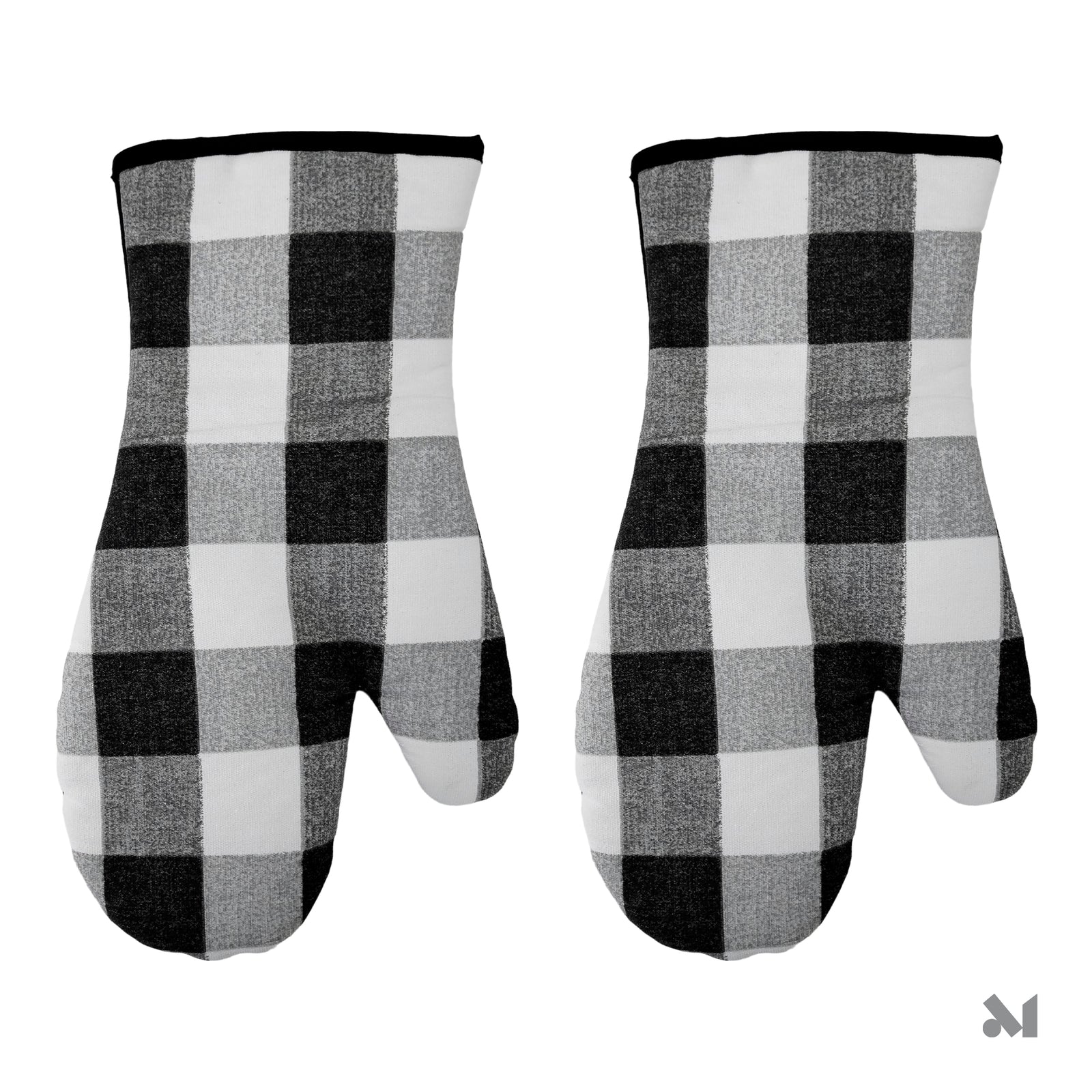 Pack 25 Pares de Guantes para Horno Cuadriculados Negro y Blanco – Algodón Doble Capa - Farvisan