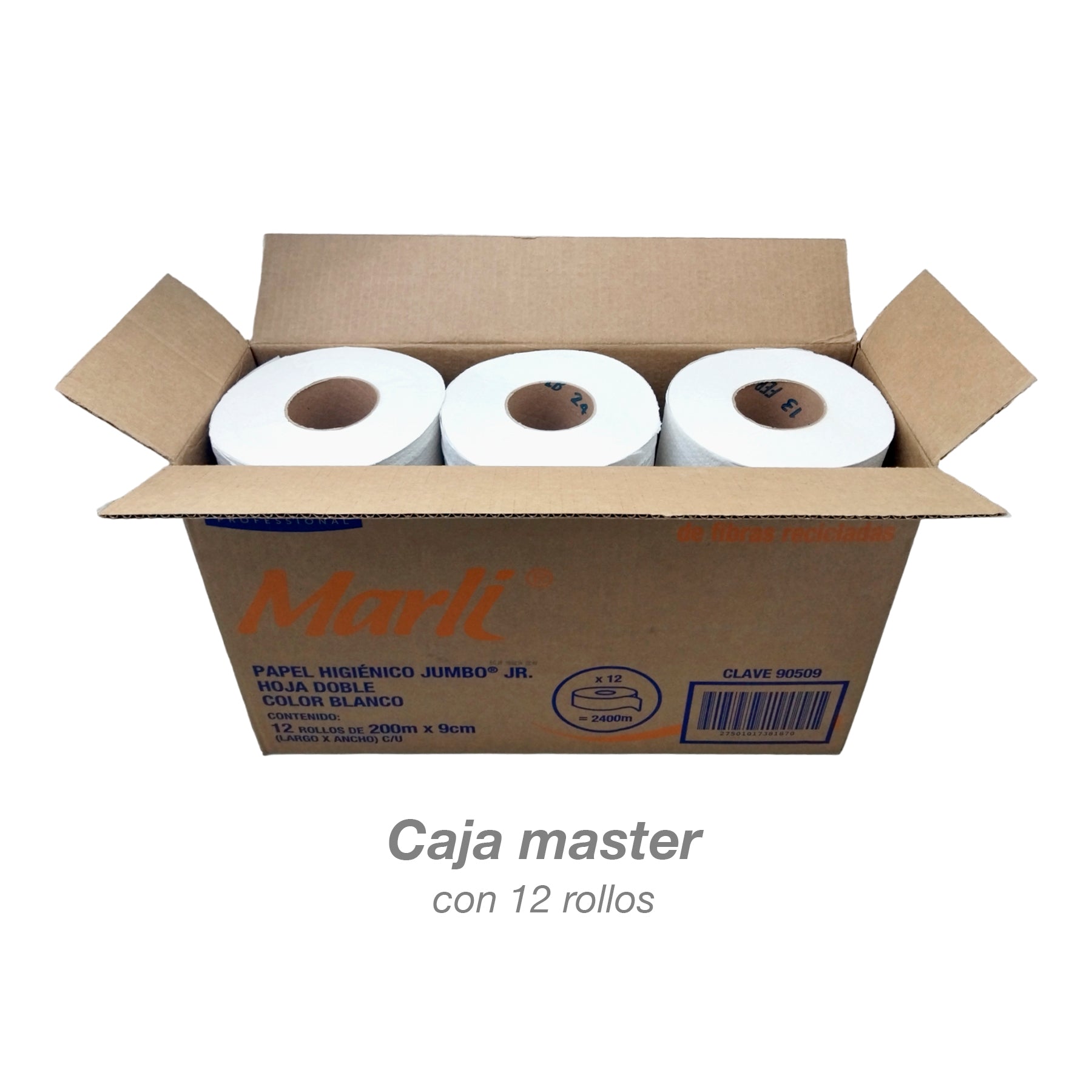 12 Rollos de Papel Higiénico Jumbo JR Doble Hoja 200M Marli - Farvisan