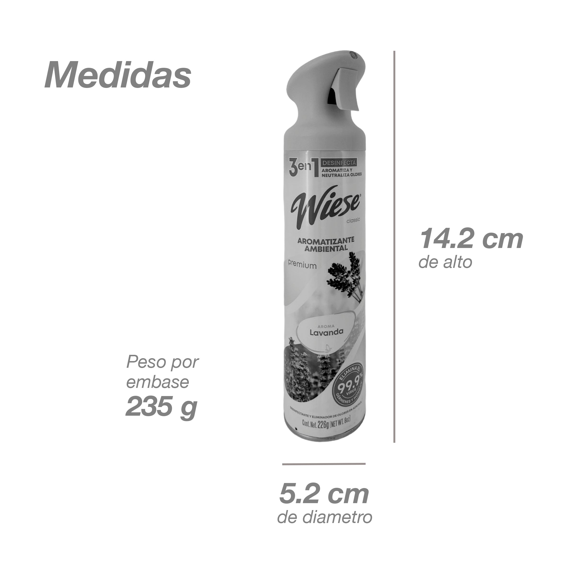 Pack 12 Aromatizantes Wiese Lavanda 226g - Desinfecta, Aromatiza y Neutraliza Olores - Farvisan