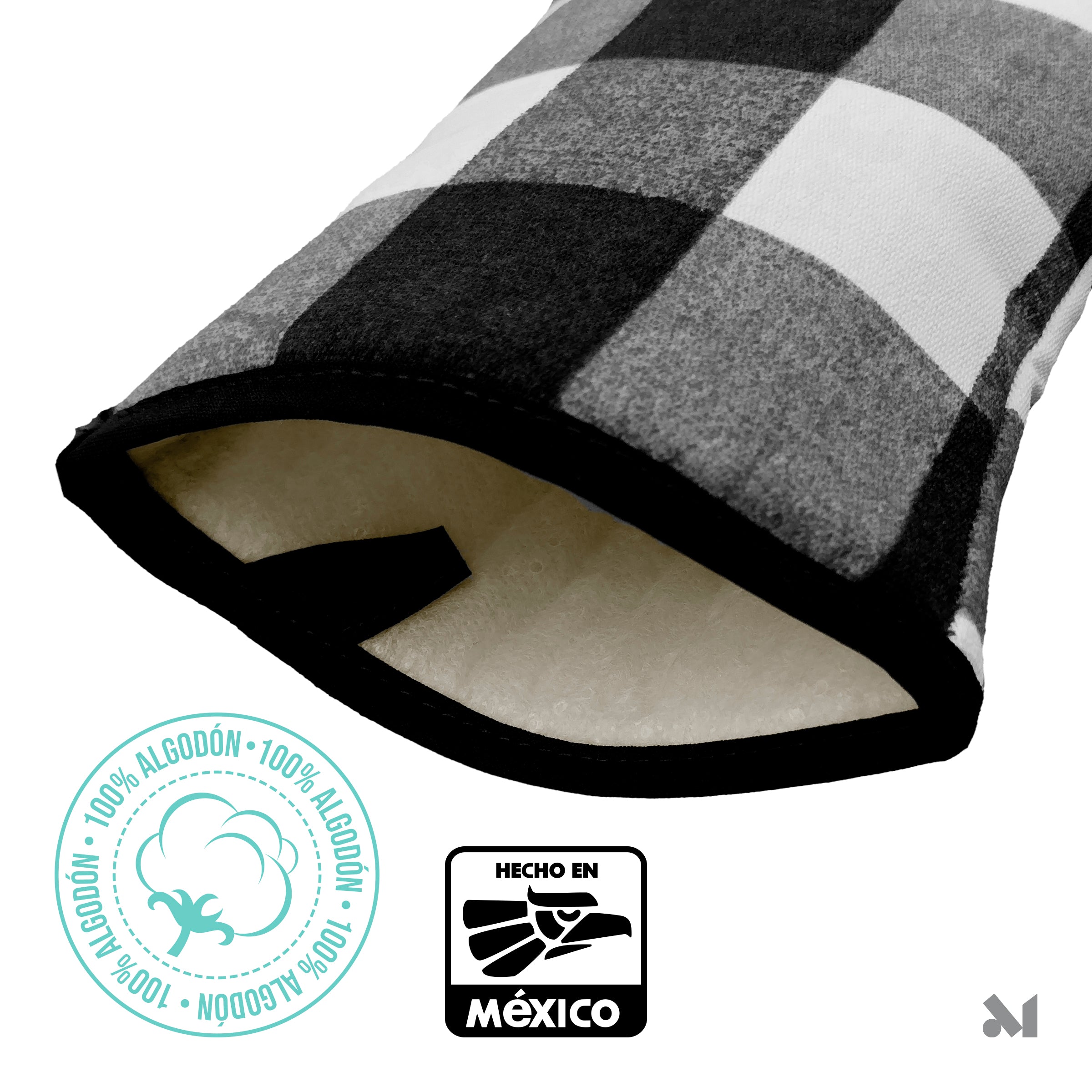 Pack 25 Pares de Guantes para Horno Cuadriculados Negro y Blanco – Algodón Doble Capa - Farvisan