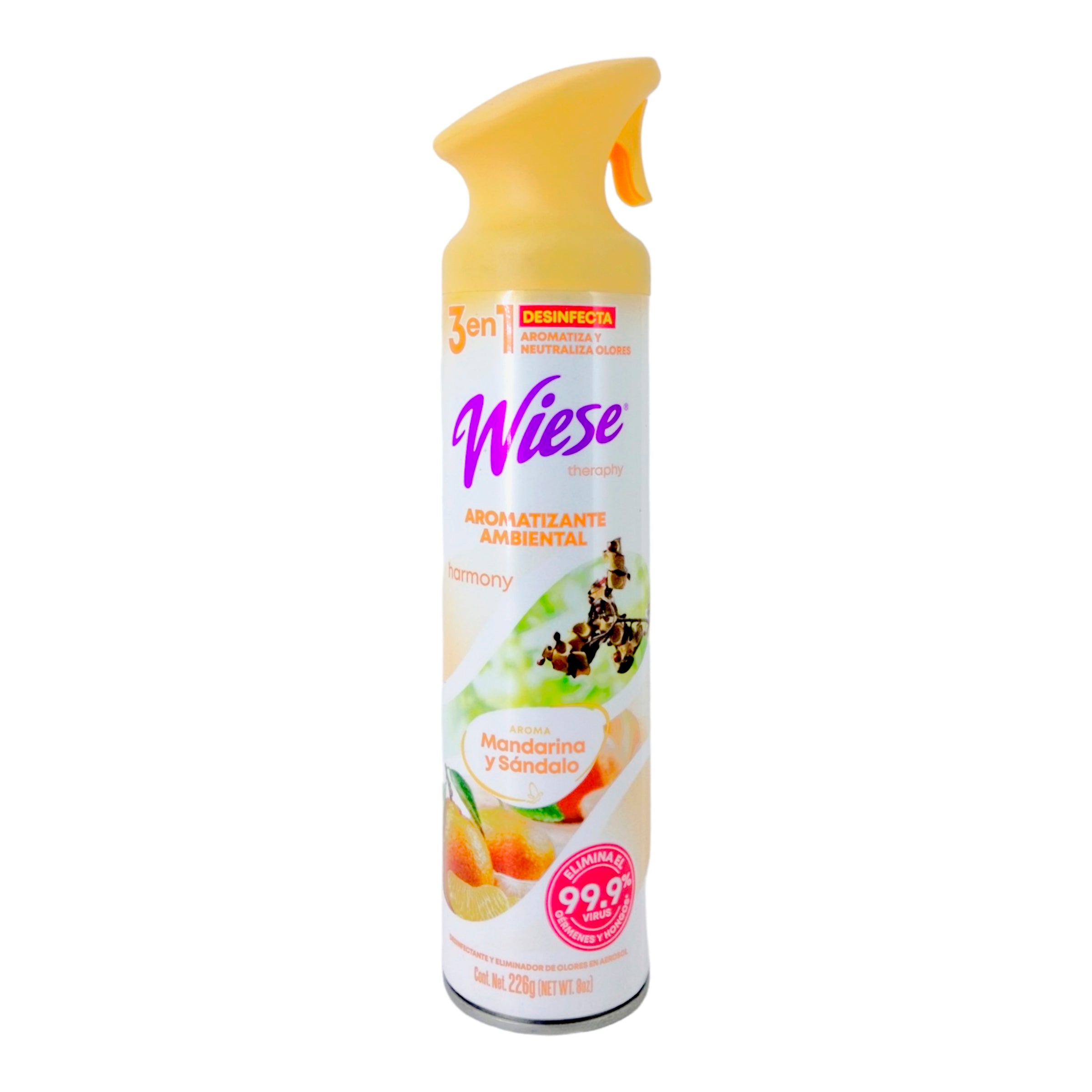 Pack 12 Aromatizantes Wiese Mandarina y Sándalo 226g - Desinfecta, Aromatiza y Neutraliza Olores - Farvisan