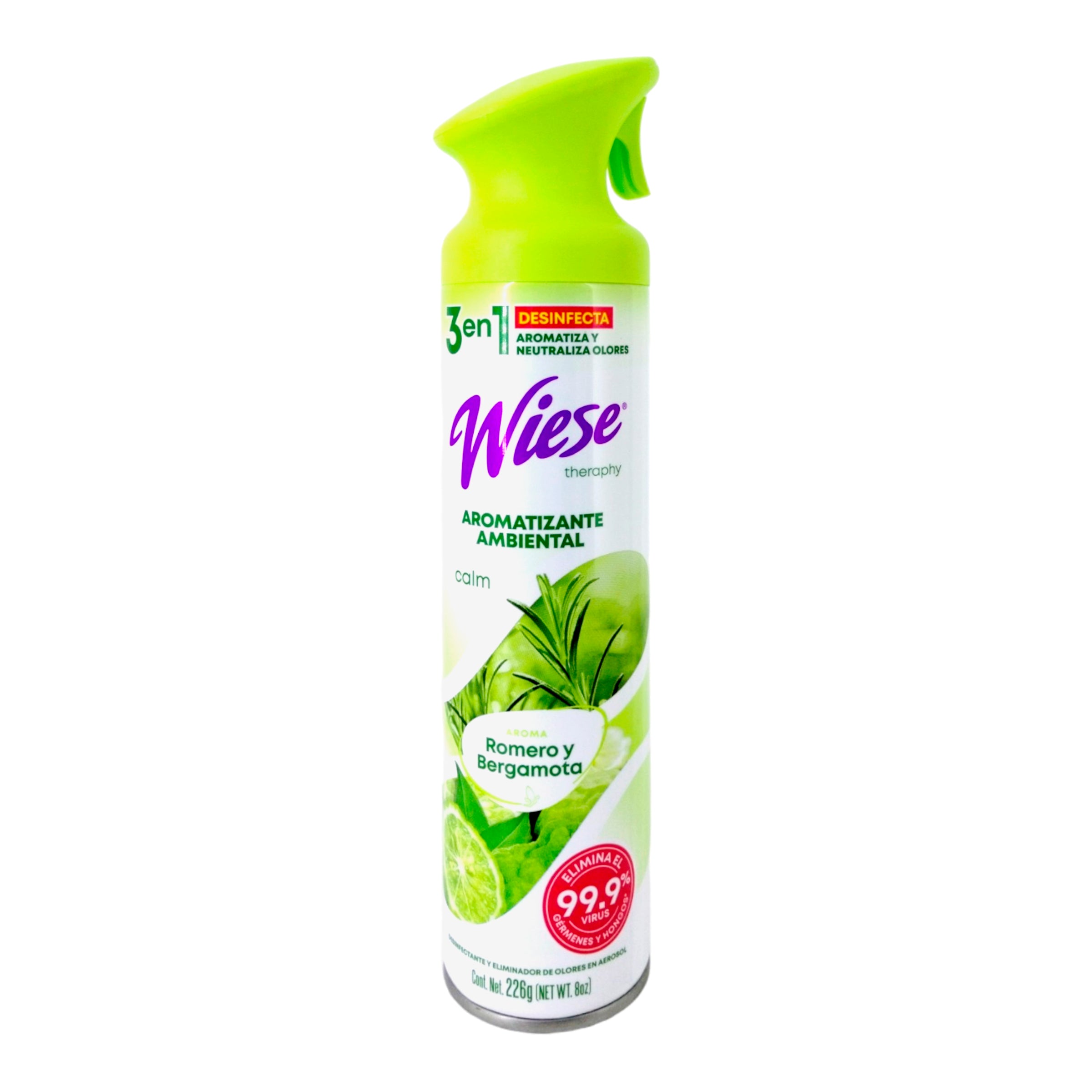 Pack 12 Aromatizantes Wiese Romero y Bergamota 226g - Desinfecta, Aromatiza y Neutraliza Olores - Farvisan