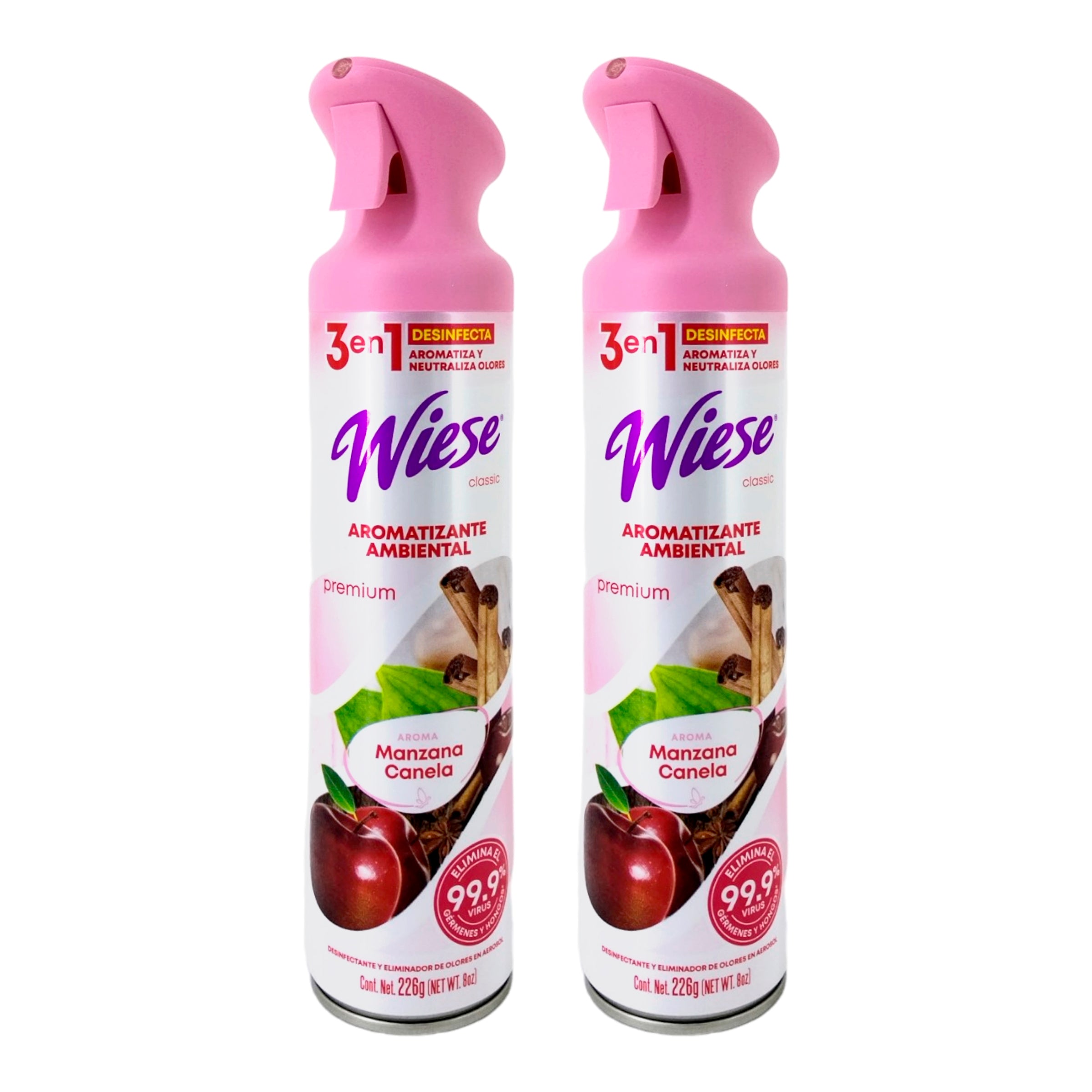 Pack 12 Aromatizantes Wiese Manzana Canela 226g - Desinfecta, Aromatiza y Neutraliza Olores - Farvisan