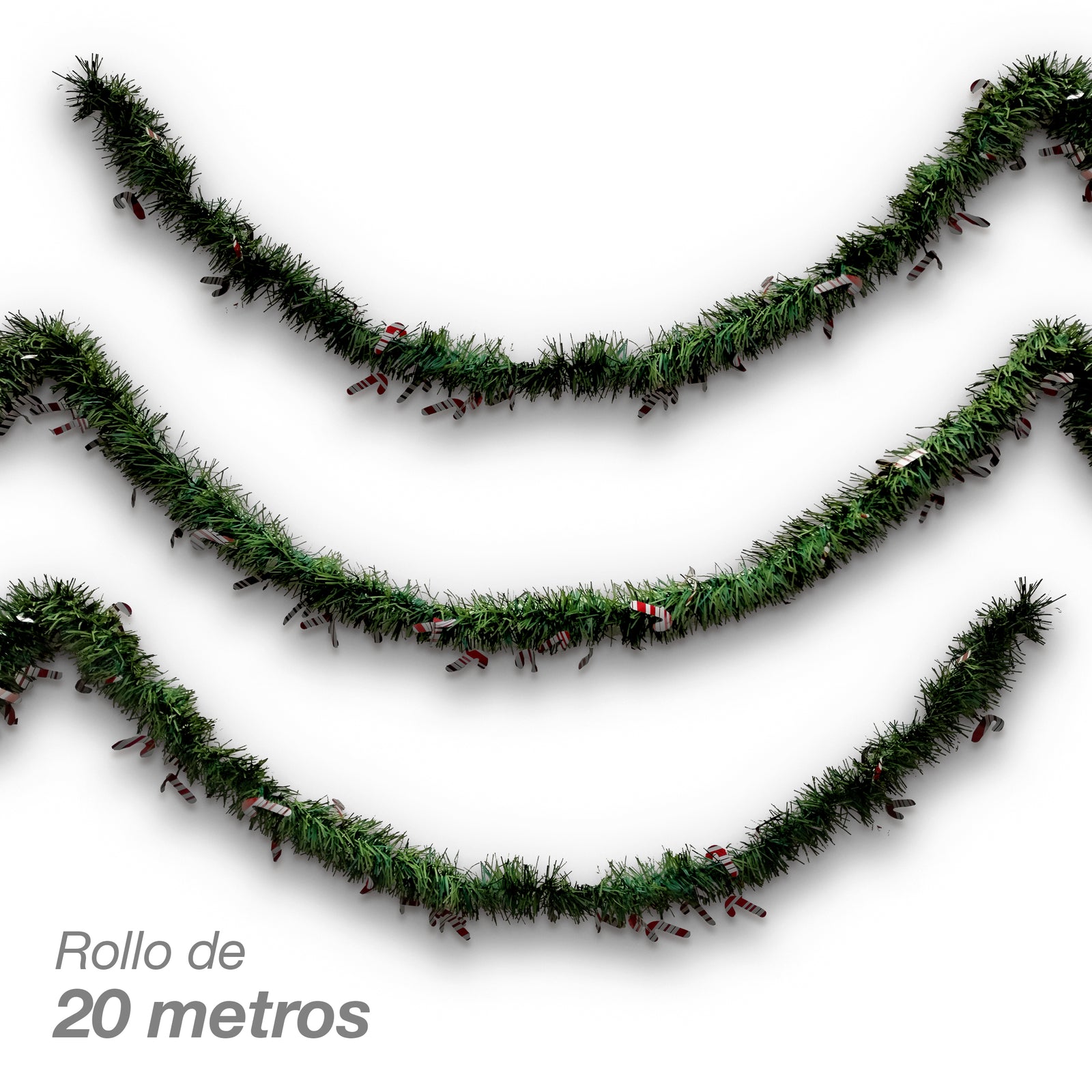 Caja con 12 Rollos de Escarcha Navideña Verde Pino con Copos de Nieve – 20 Metros por Rollo (Total: 240 Metros) - Farvisan