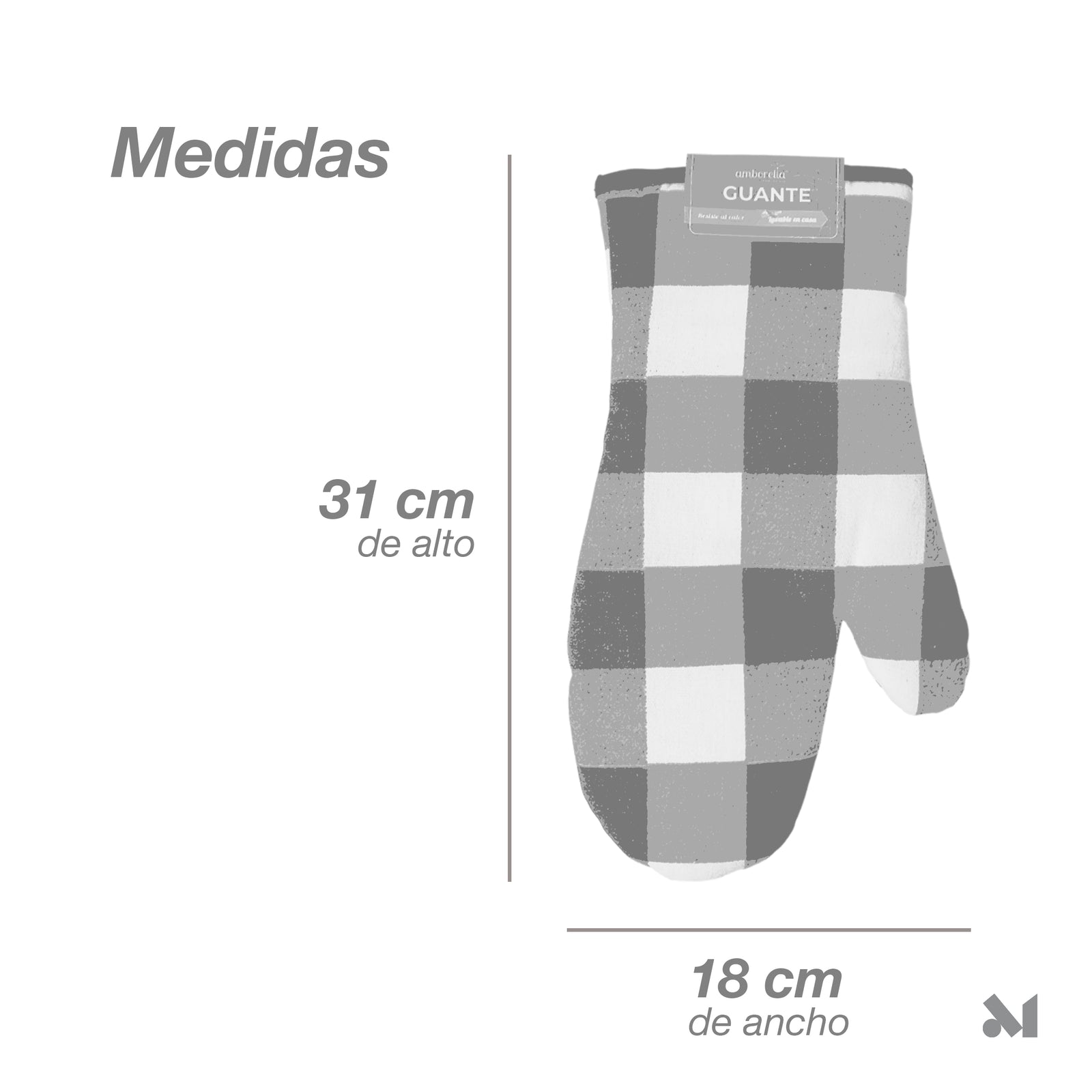 Pack 25 Pares de Guantes para Horno Cuadriculados Rojo y Blanco – Algodón Doble Capa - Farvisan
