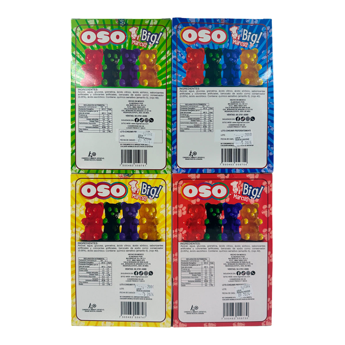 Caja con 20 Gomitas Gigantes Pandita – Sabores Surtidos: Fresa, Limón, Mora Azul y Piña - Farvisan