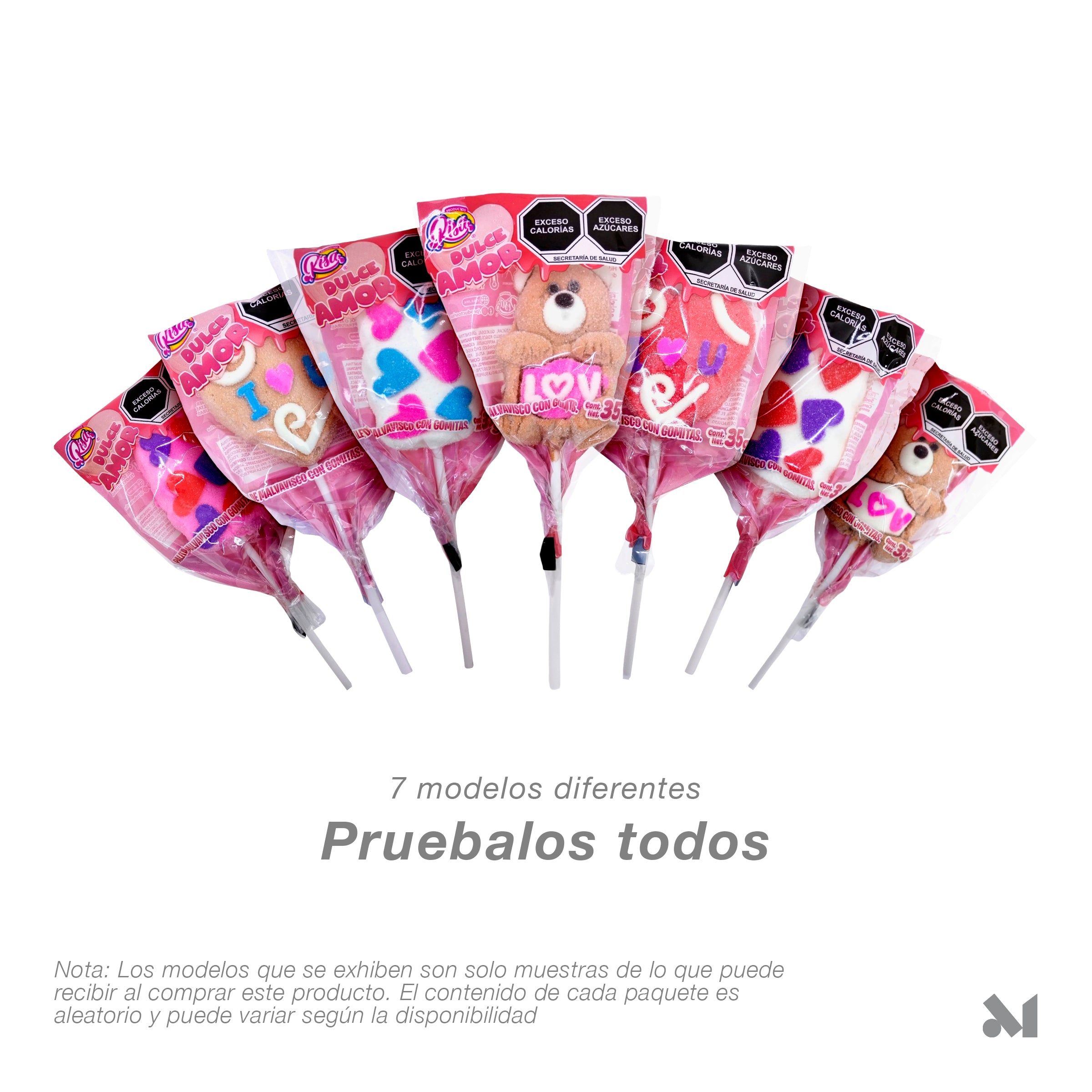 Paletas de Malvavisco Risa 14 De Febrero Caja Con 45 Piezas + 3 Despachadores - Farvisan - Default Title