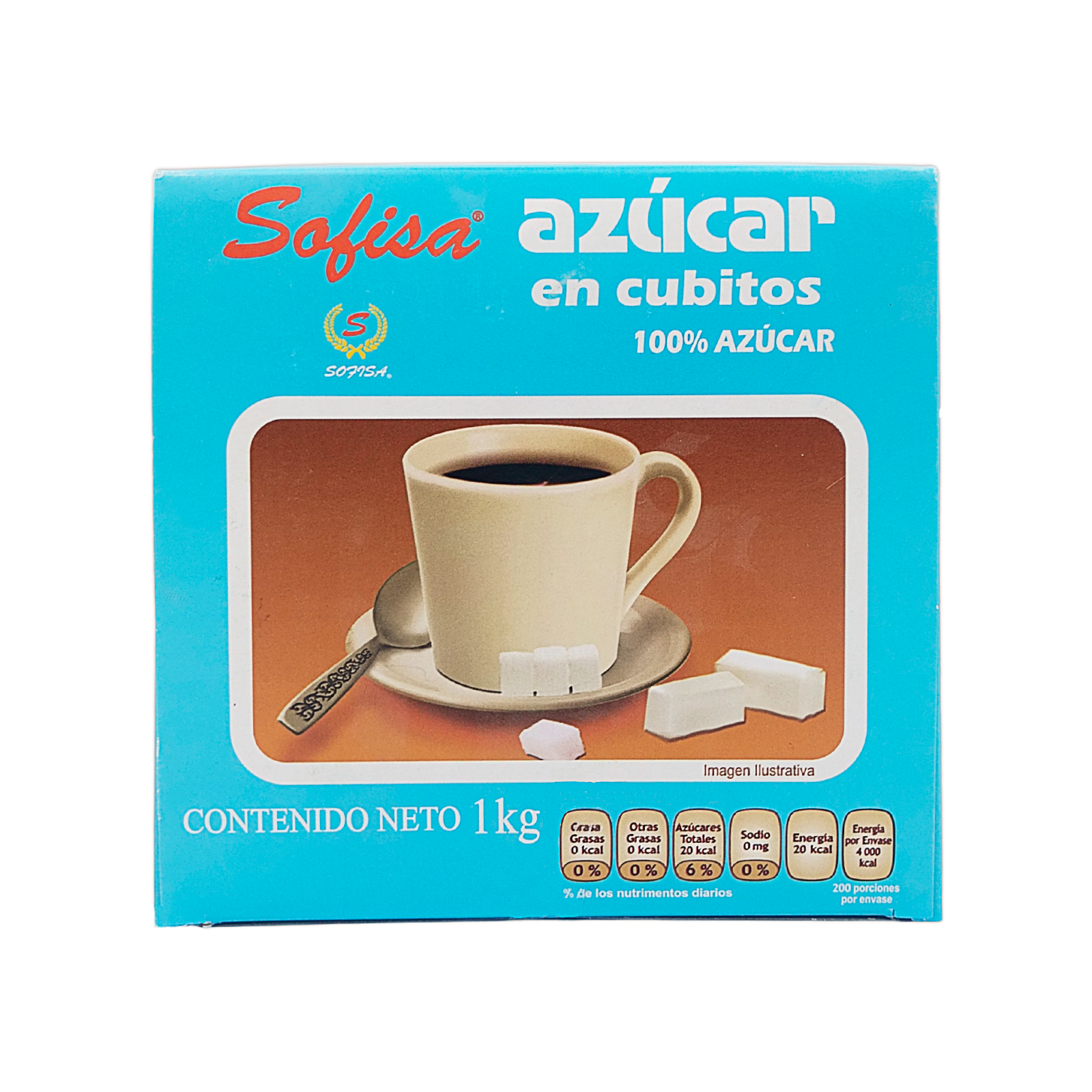 Caja con 18 Paquetes de Azúcar en Cubitos Sofisa 1 kg – 100% Orgánica - Farvisan - Default Title