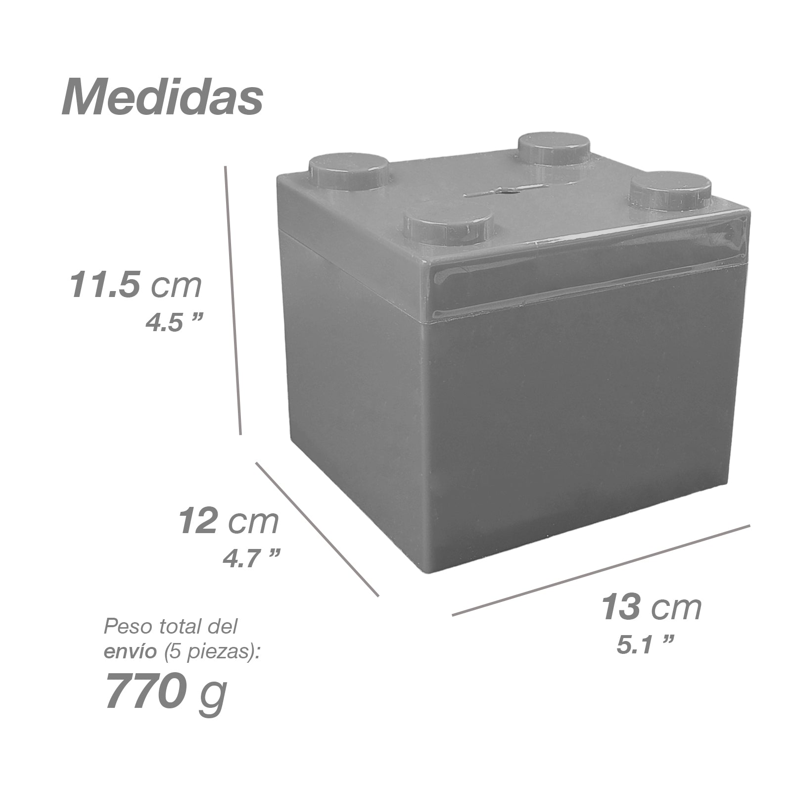 5 pzs Cubo Ensamblable Alcancía Color Rosa