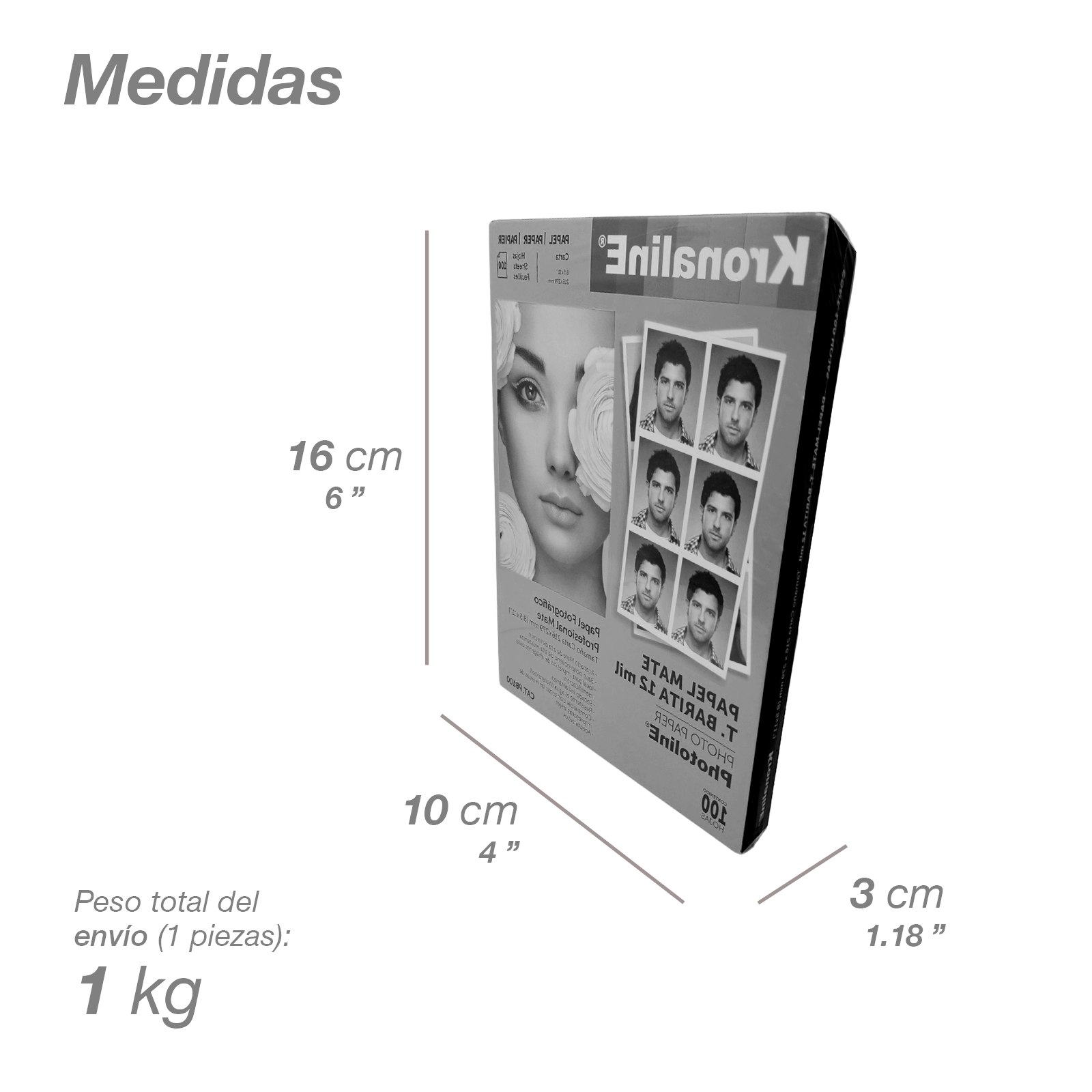 Caja con 12 Paquetes de Papel Fotográfico Barita Mate 4x6