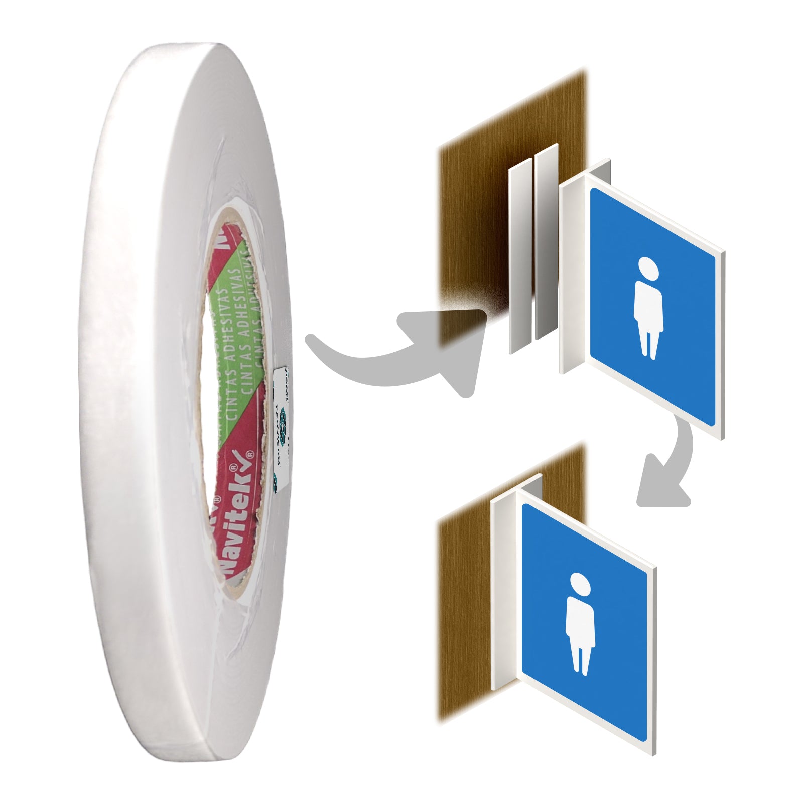 Cinta Doble Cara Foam EVA 12mm x 10m Navitek | Caja 96 Pzas - Farvisan