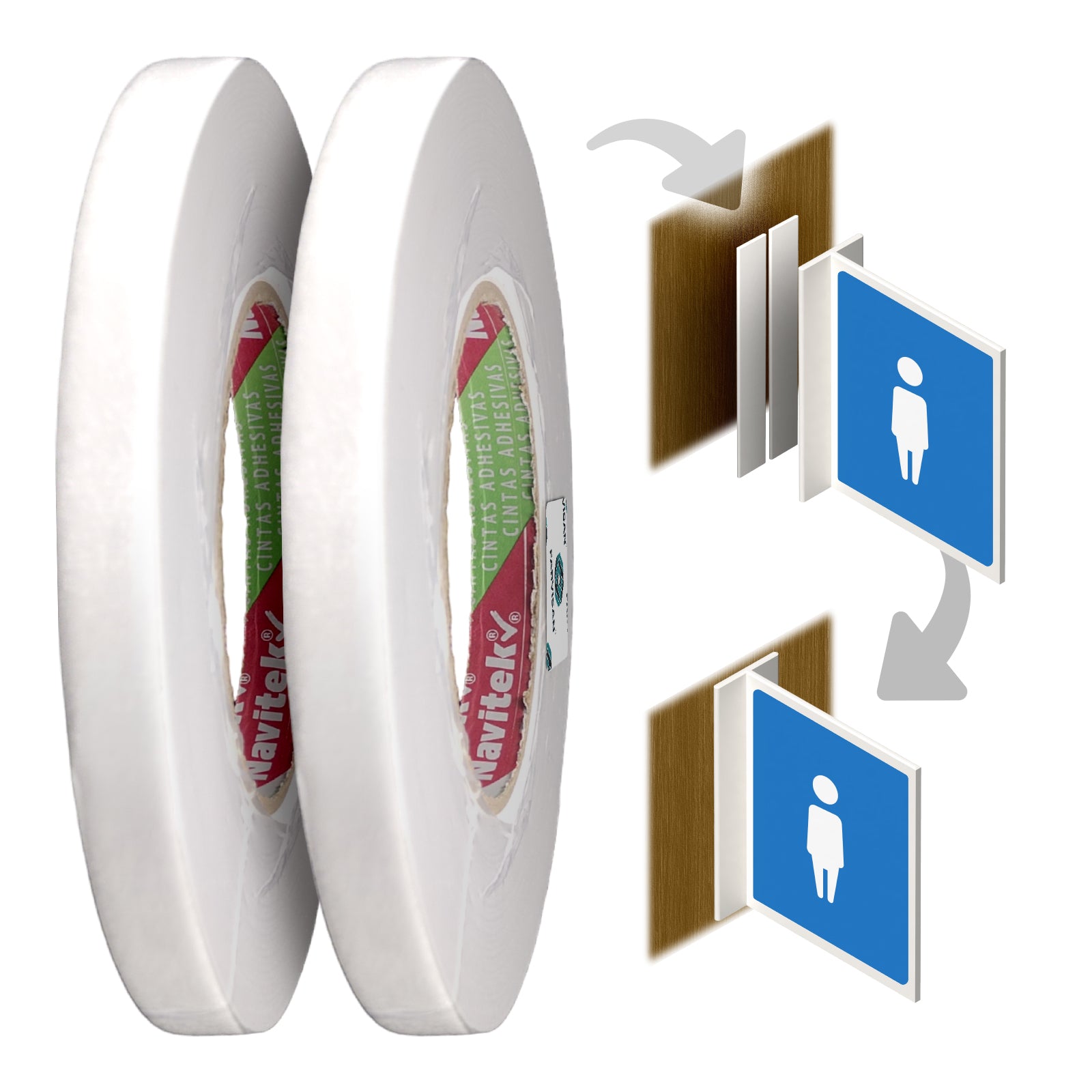 Cinta Doble Cara Foam EVA 12mm x 10m Navitek | Caja 96 Pzas - Farvisan