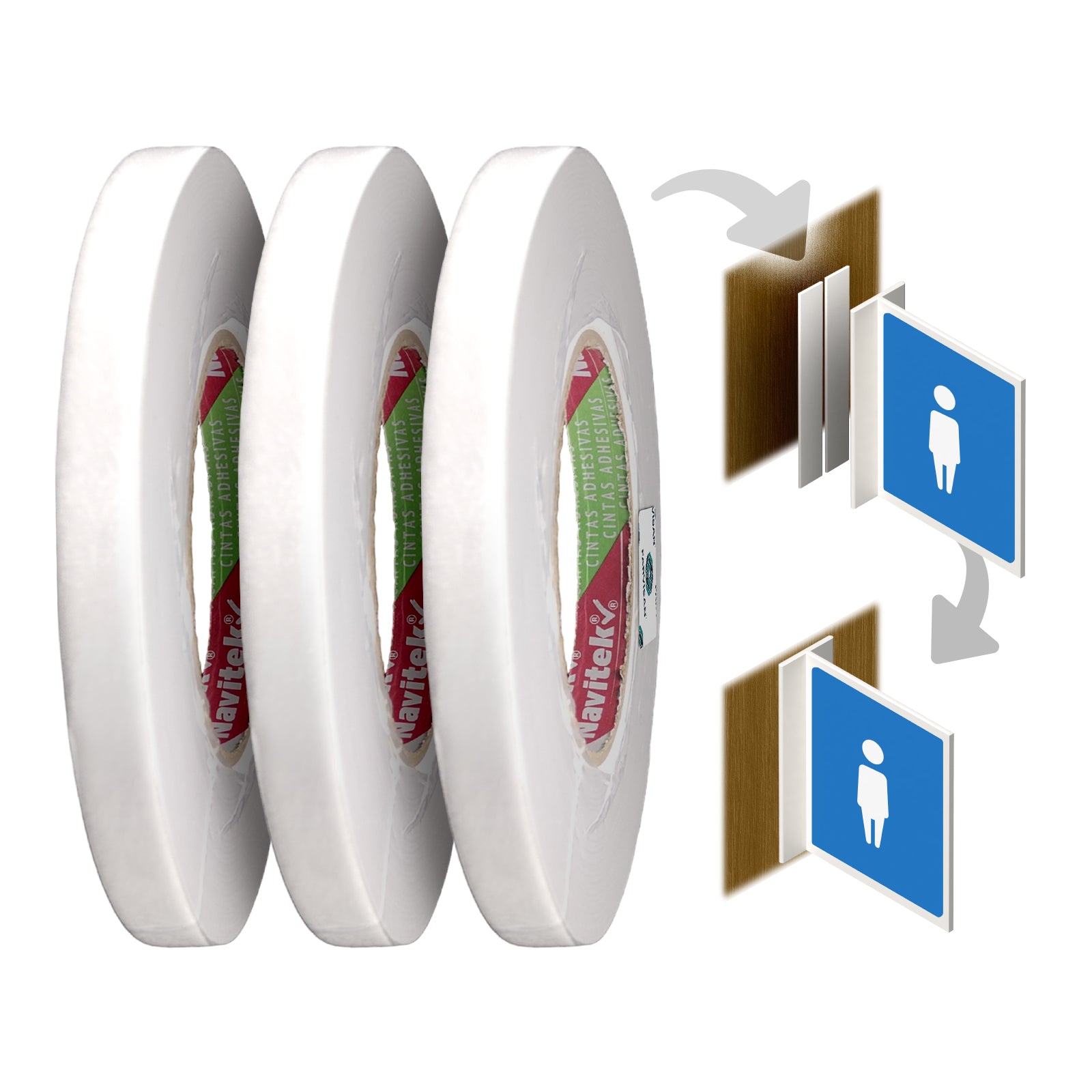 Cinta Doble Cara Foam EVA 12mm x 10m Navitek | Caja 96 Pzas - Farvisan