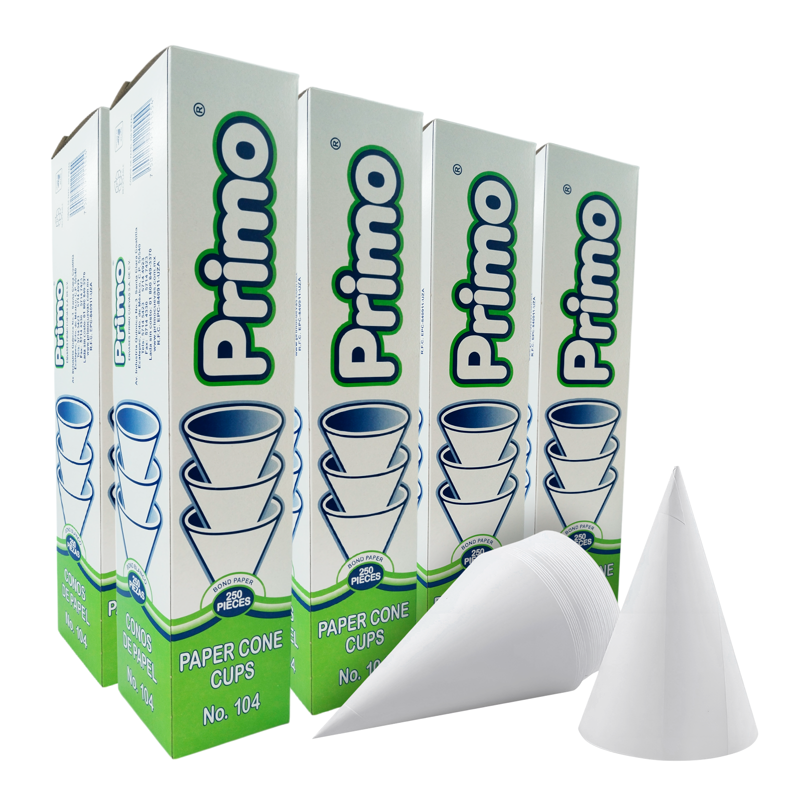 20 Paquetes Vaso Cono Primo No. 104 250 Piezas c/p - Farvisan