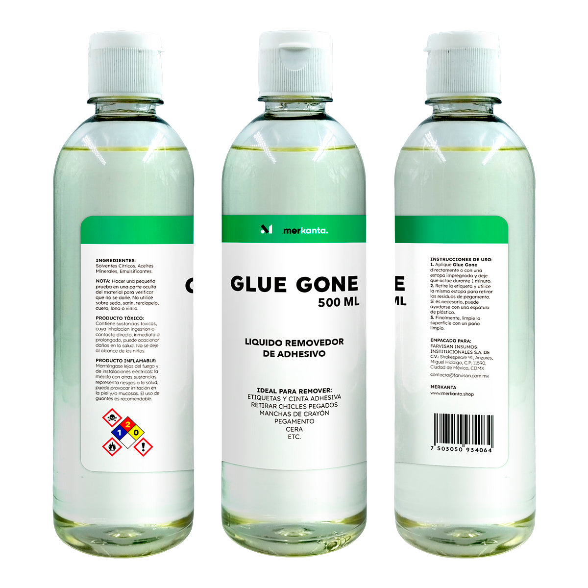 GLUE GONE Líquido Removedor de Adhesivo Merkanta - Farvisan
