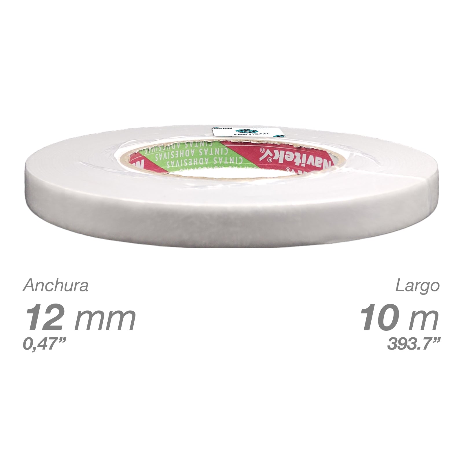 Cinta Doble Cara Foam EVA 12mm x 10m Navitek | Caja 96 Pzas - Farvisan