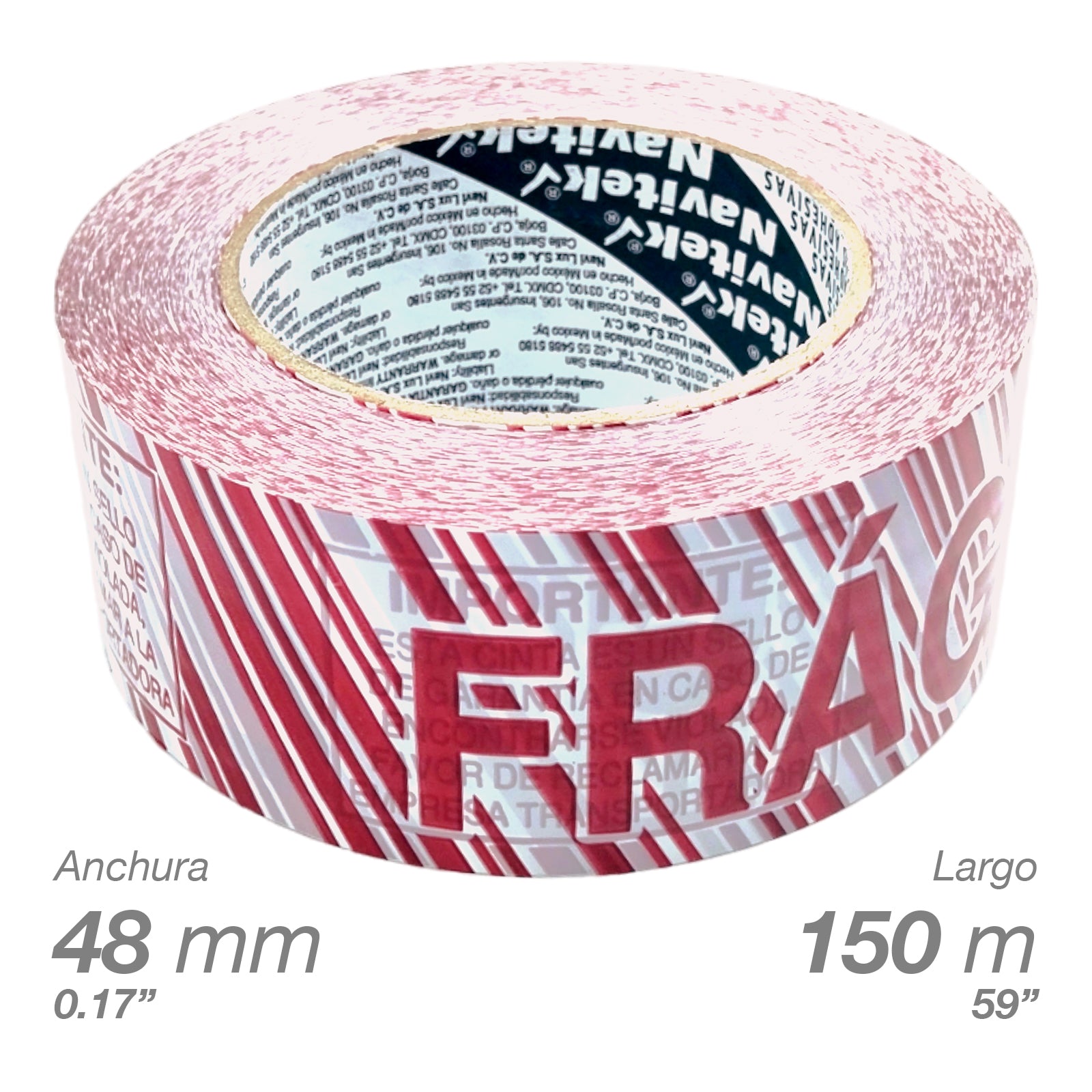 Cinta Impresa FRÁGIL Encapsulada Navitek 48mm x 150m | Caja 36 Pzas - Farvisan