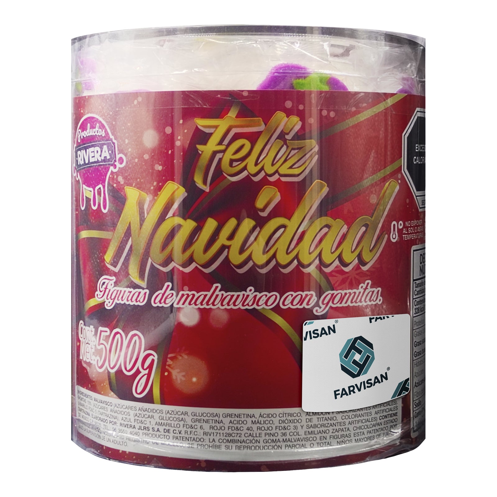 Malvavisco Navideño De Gomita Ácida Bote de 500 g Caja Con 16 Botes - Farvisan - Default Title