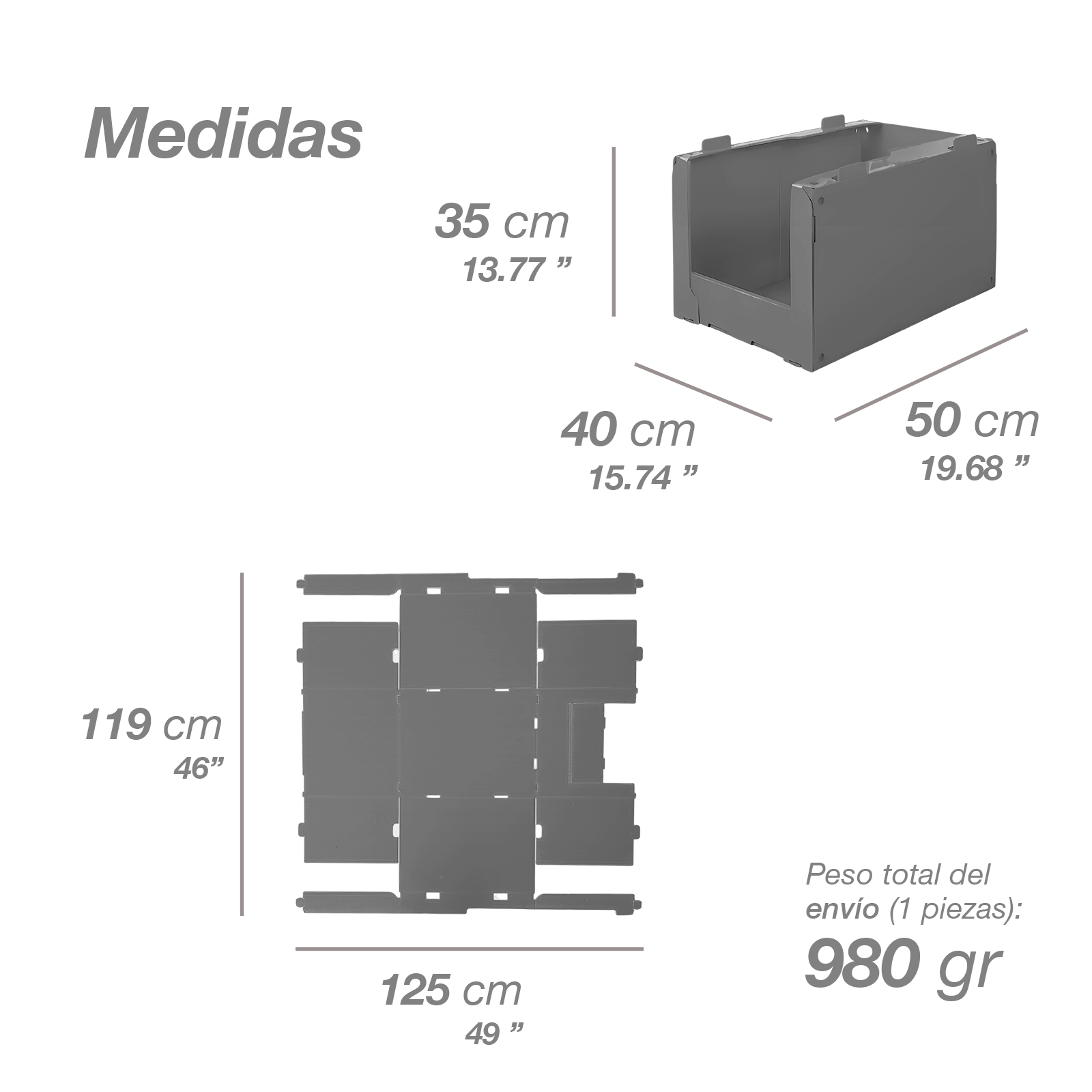 Cajas de Almacenamiento Apilables Farvisan de Plástico Corrugado Verde – Palet con 36 Piezas Planas - Farvisan