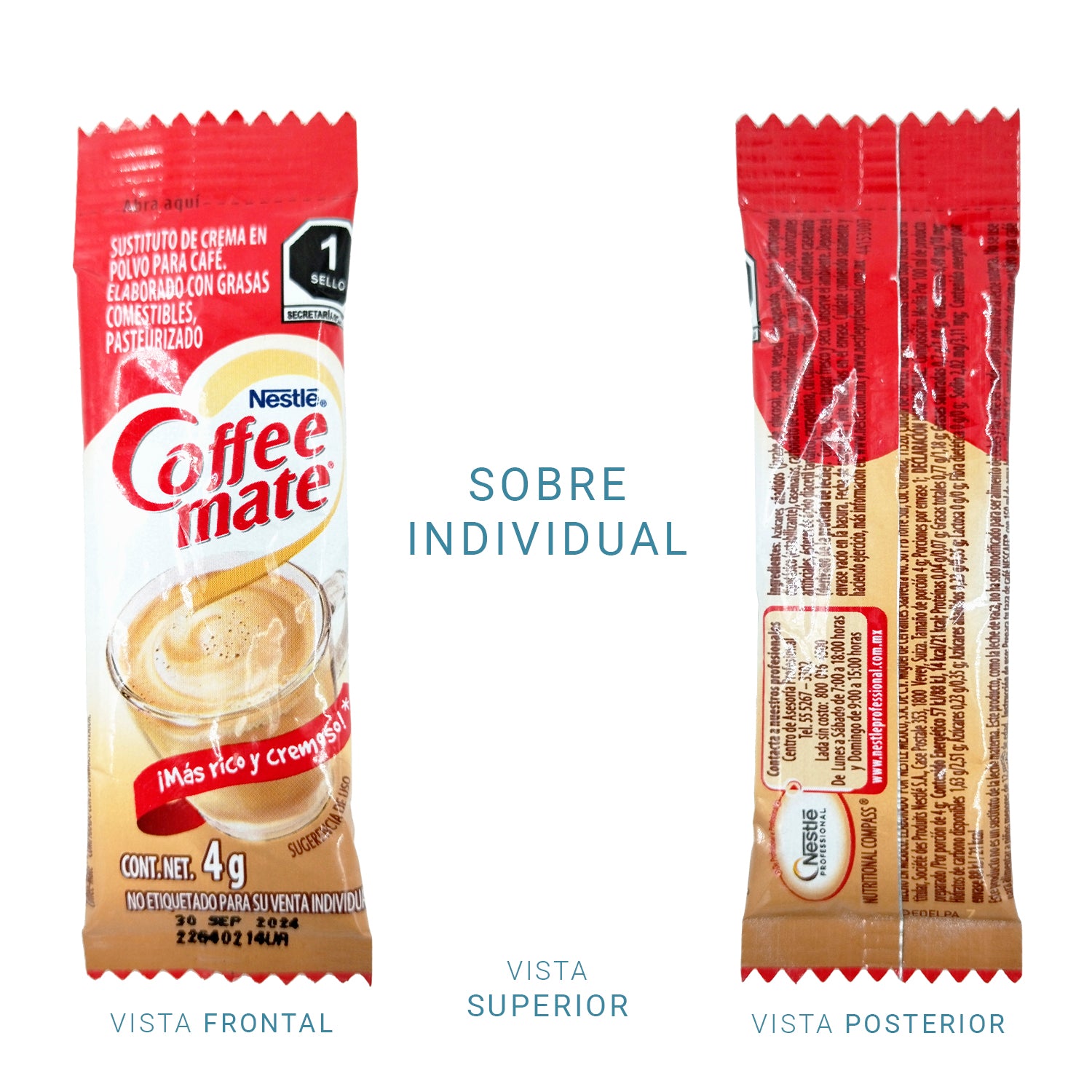 Caja Master con 6 Cajas de Coffee Mate Nestlé – 200 Sobres de 4g c/u | Sustituto de Crema en Polvo para Café - Farvisan