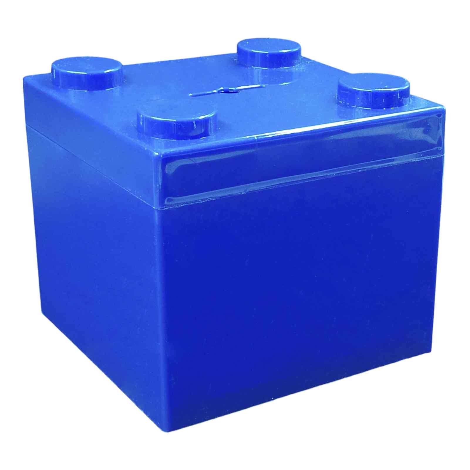 5 pzs Cubo Ensamblable Contenedor Alcancía Color Azul