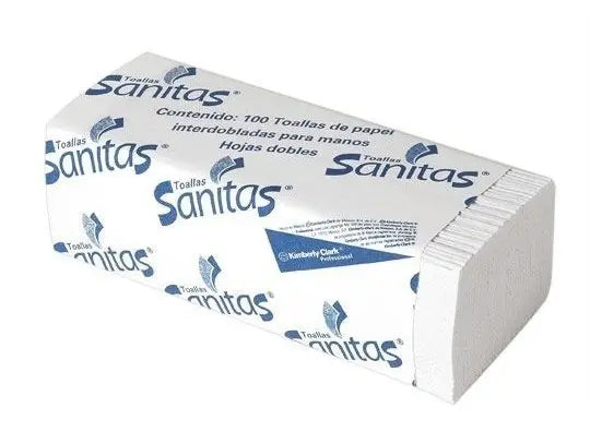 2000 Toallas De Papel Para Manos Interdobladas Doble Hoja Sanitas - Farvisan