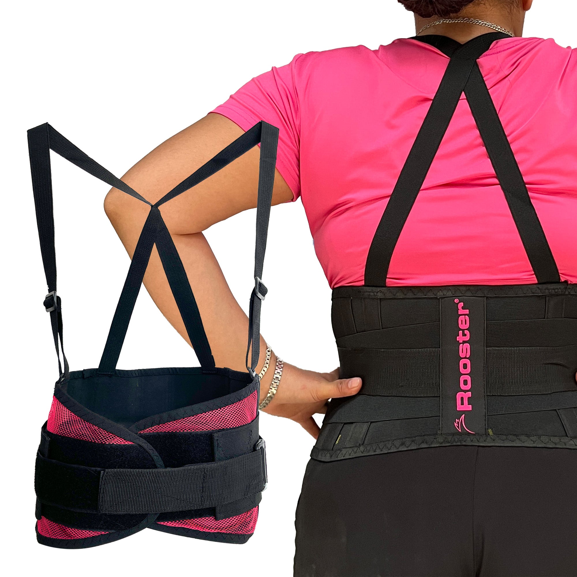 Faja de Seguridad Ergonómica Femenina Rooster M-629-3B con Varillas y Tirantes Ajustables – Caja 25 Piezas - Farvisan