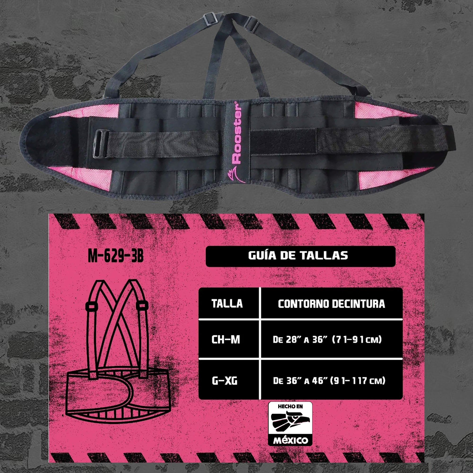 Faja de Seguridad Ergonómica Femenina Rooster M-629-3B con Varillas y Tirantes Ajustables – Caja 25 Piezas - Farvisan