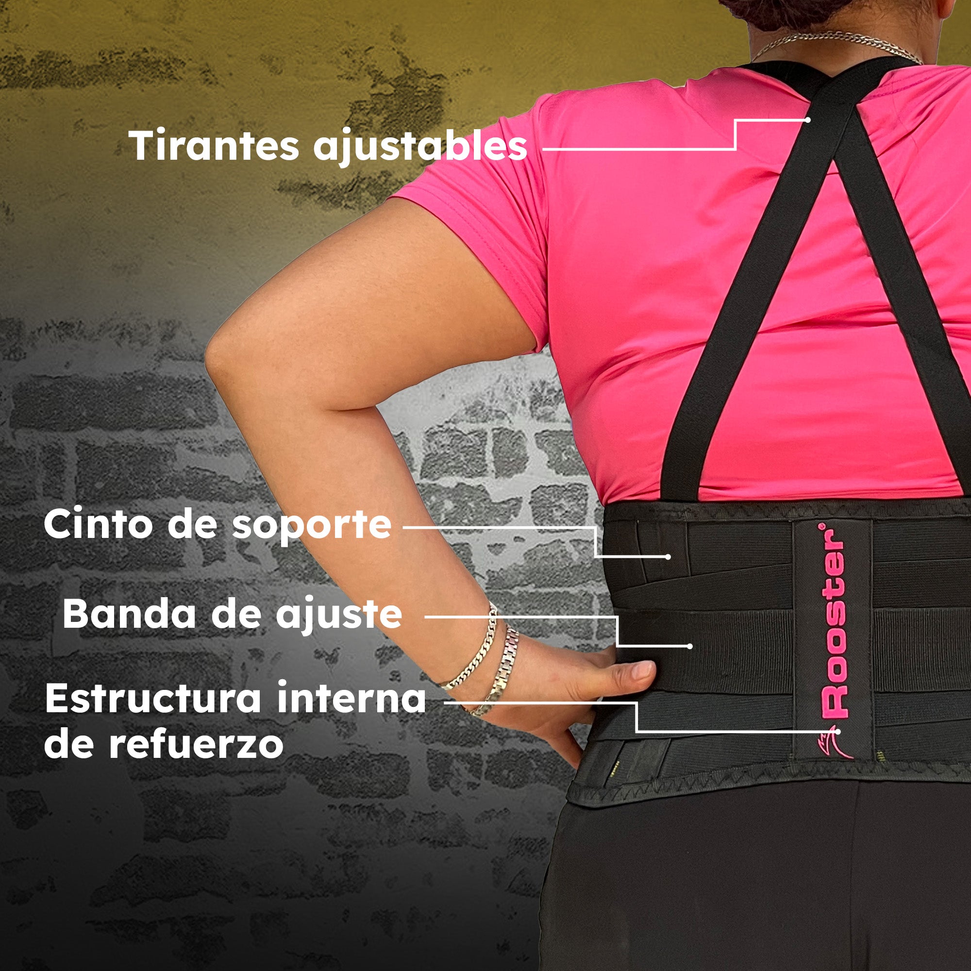 Faja de Seguridad Ergonómica Femenina Rooster M-629-3B con Varillas y Tirantes Ajustables – Caja 25 Piezas - Farvisan