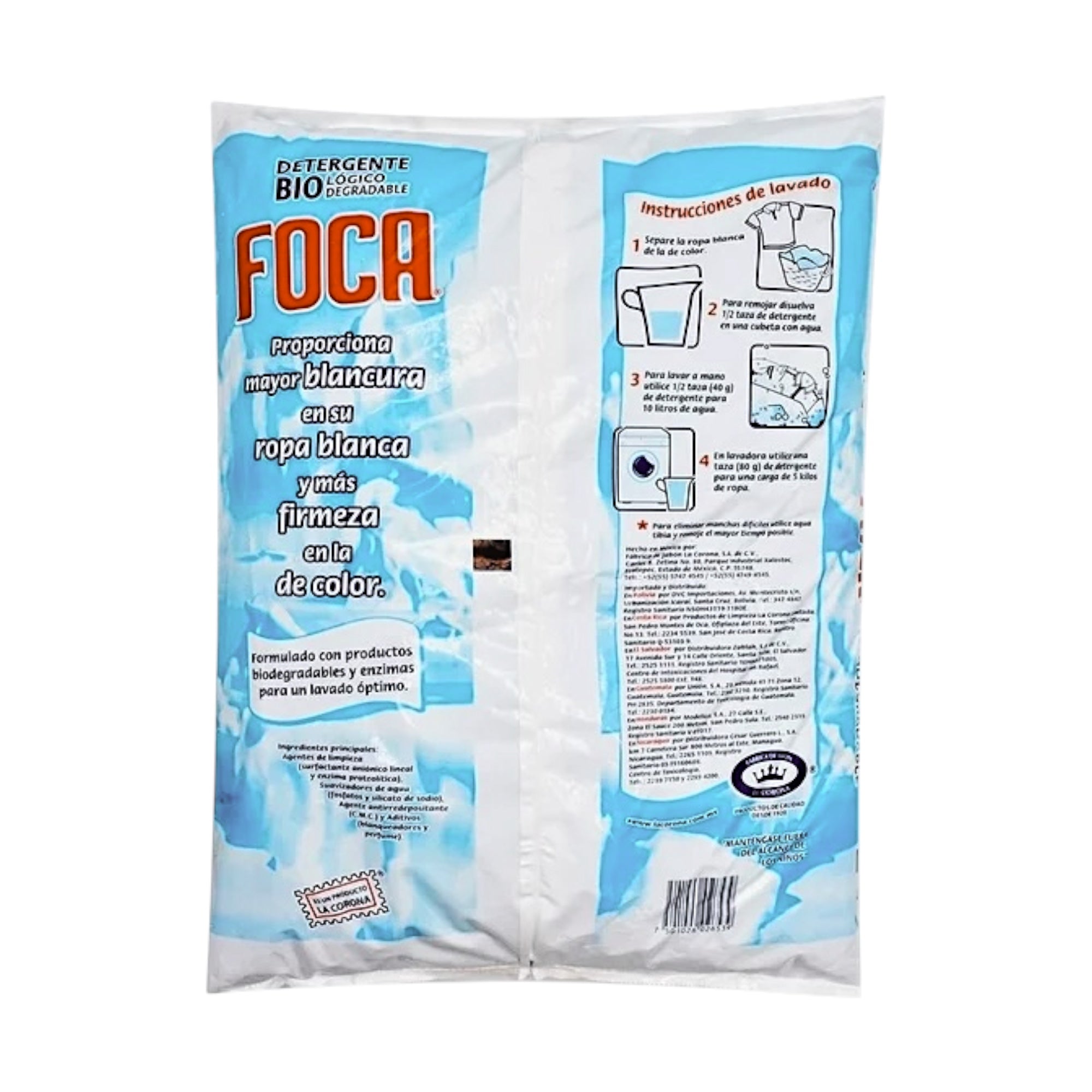 10 Bolsas de Detergente en Polvo Foca 2 kg Biodegradable - Farvisan