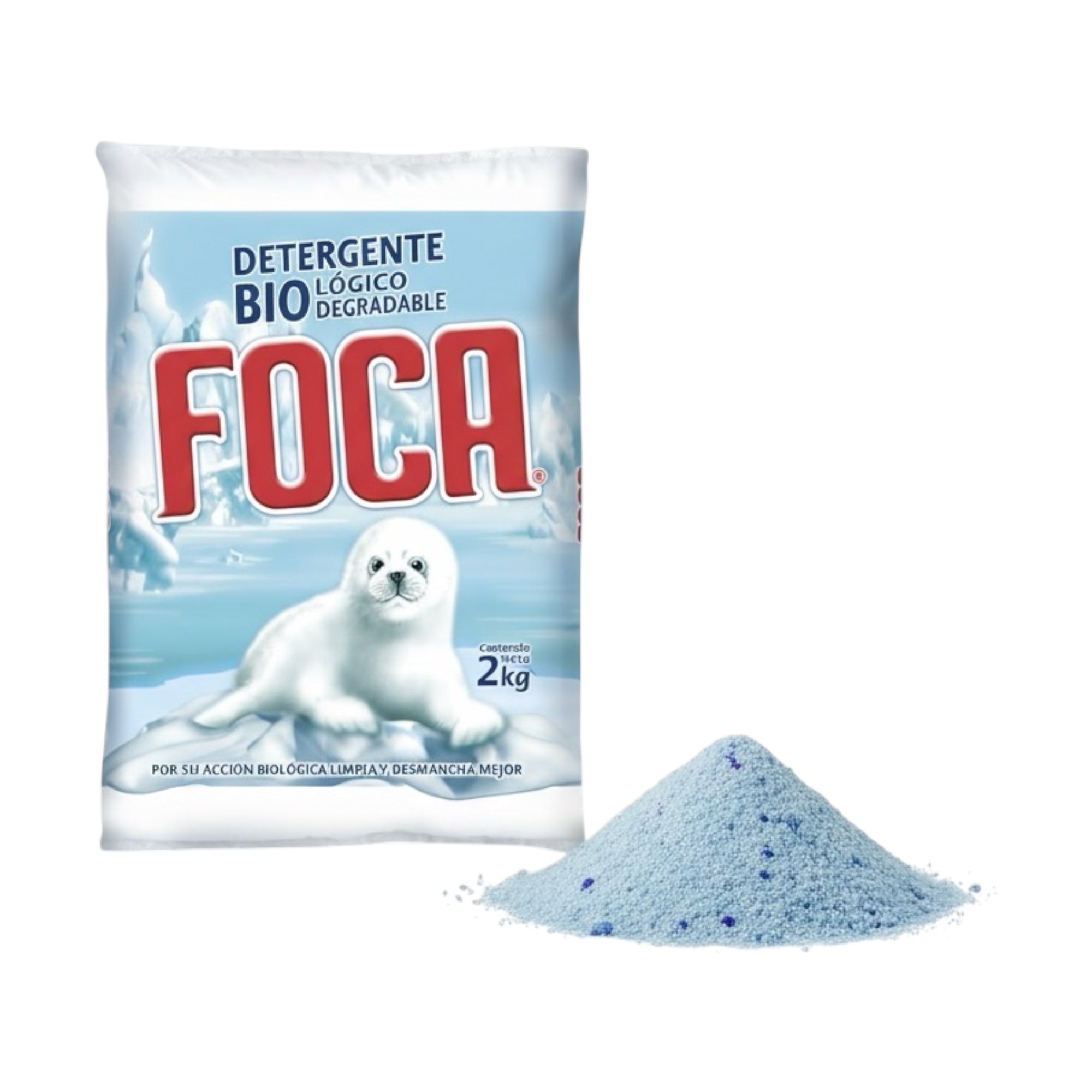 10 Bolsas de Detergente en Polvo Foca 2 kg Biodegradable - Farvisan