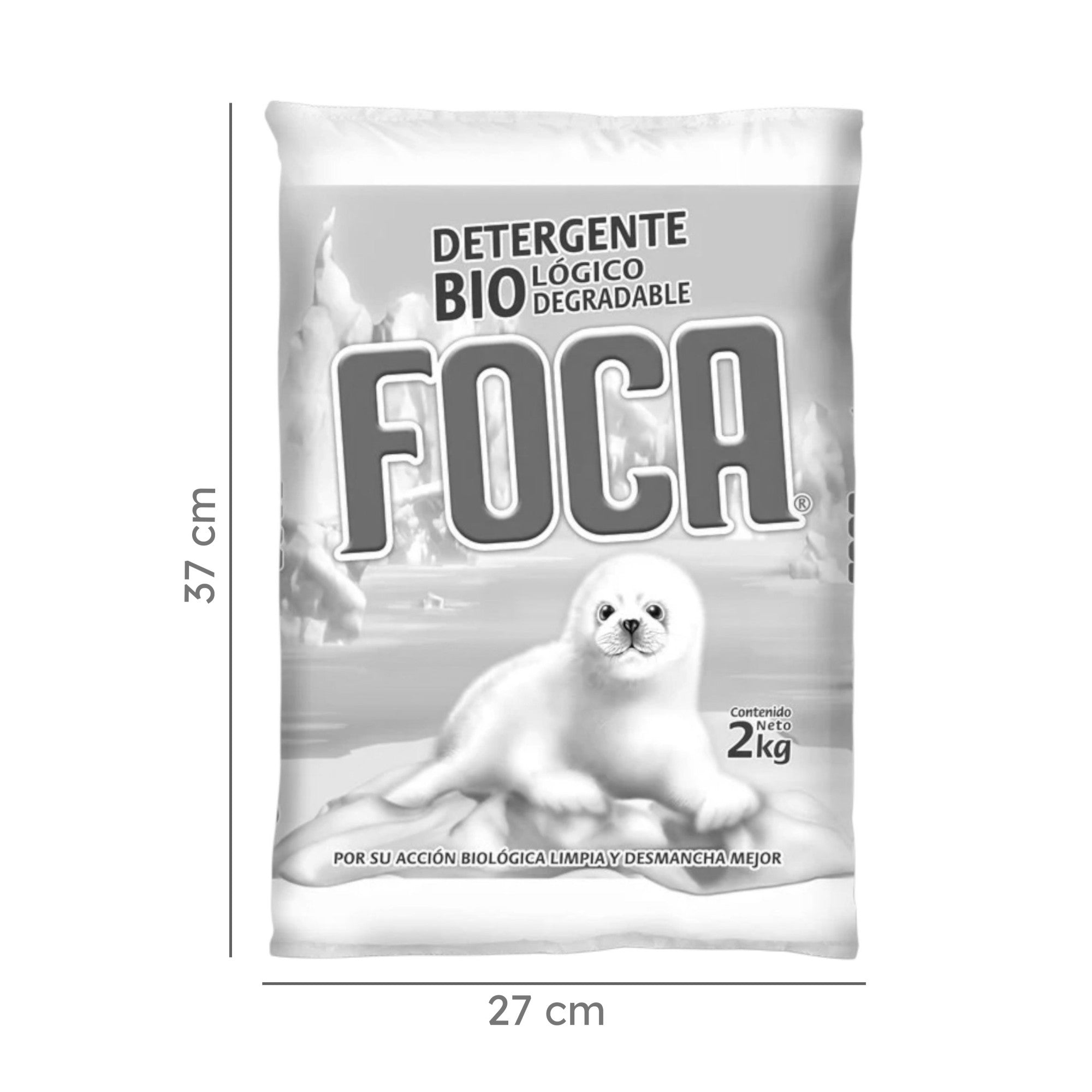 10 Bolsas de Detergente en Polvo Foca 2 kg Biodegradable - Farvisan