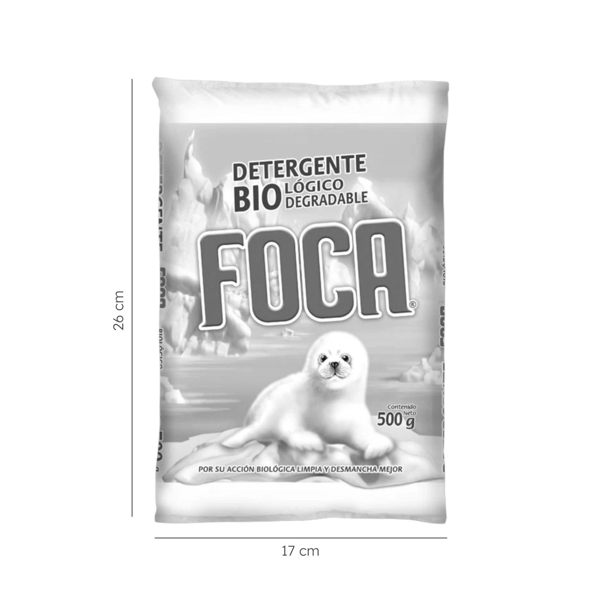 20 Bolsas De Detergente Biodegradable en Polvo Foca 500 g - Farvisan