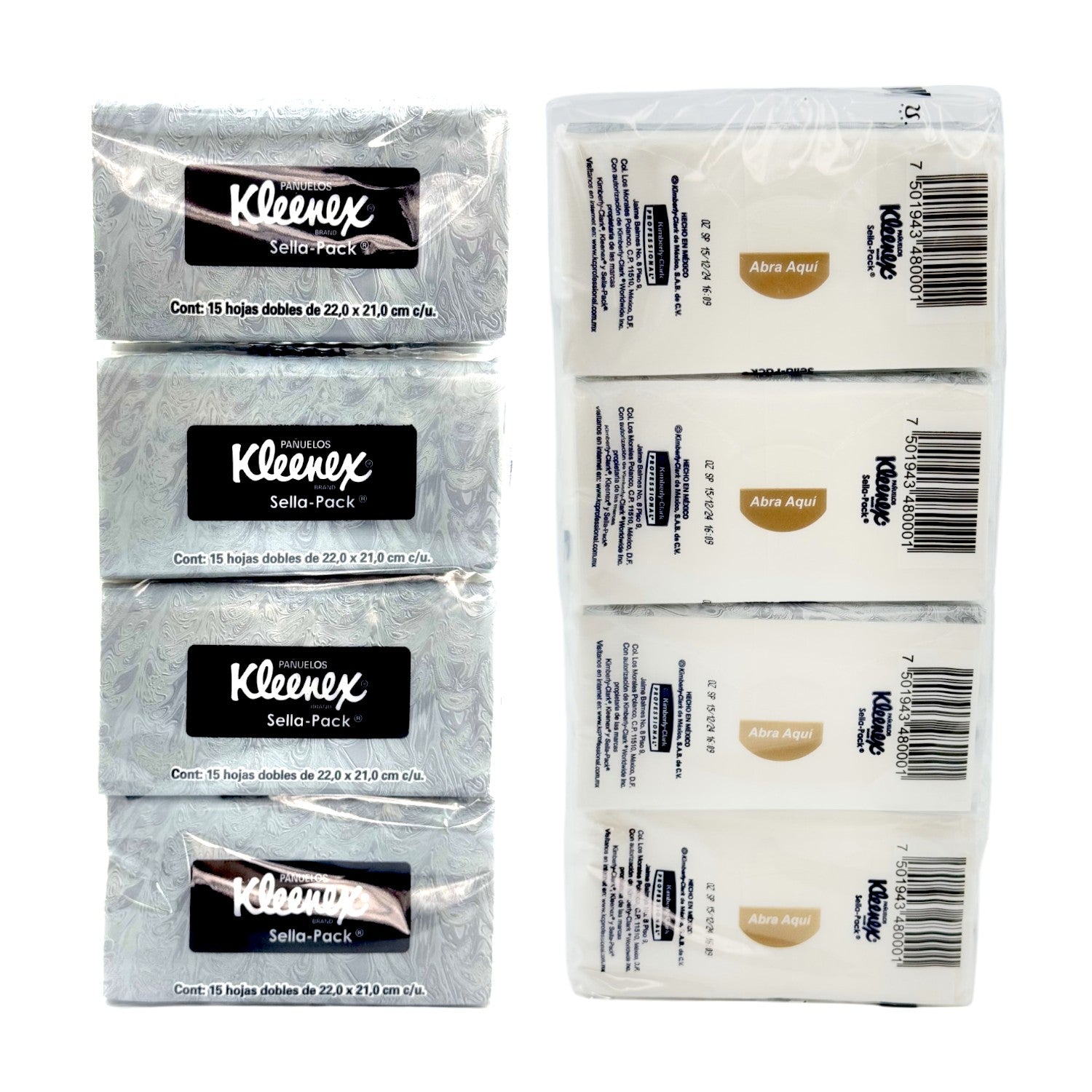 24 Pañuelos Kleenex Professional Sella-Pack Doble Hoja - Farvisan
