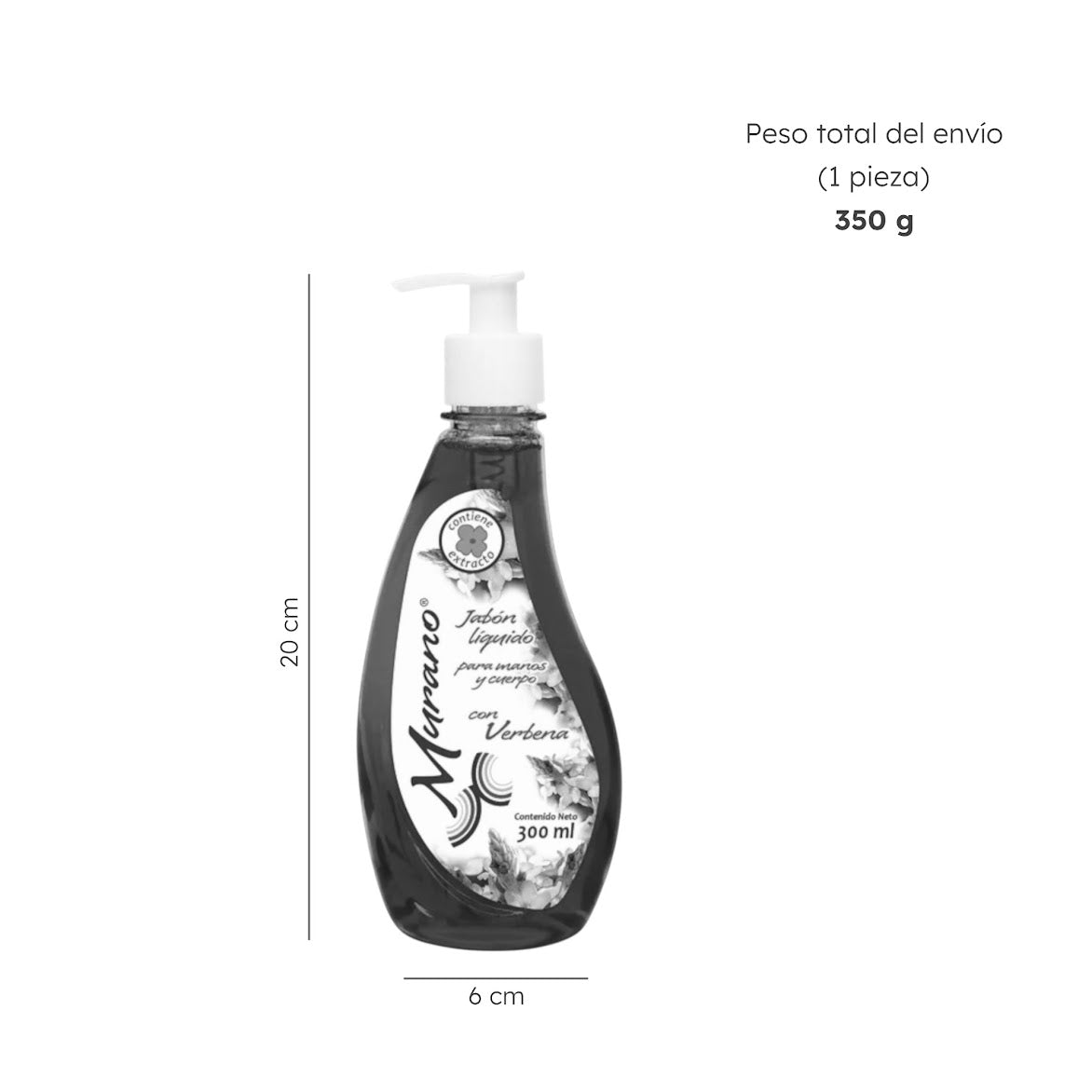 10 Botellas De Jabón Líquido Para Manos y Cuerpo Murano Verbena 300 ml - Farvisan