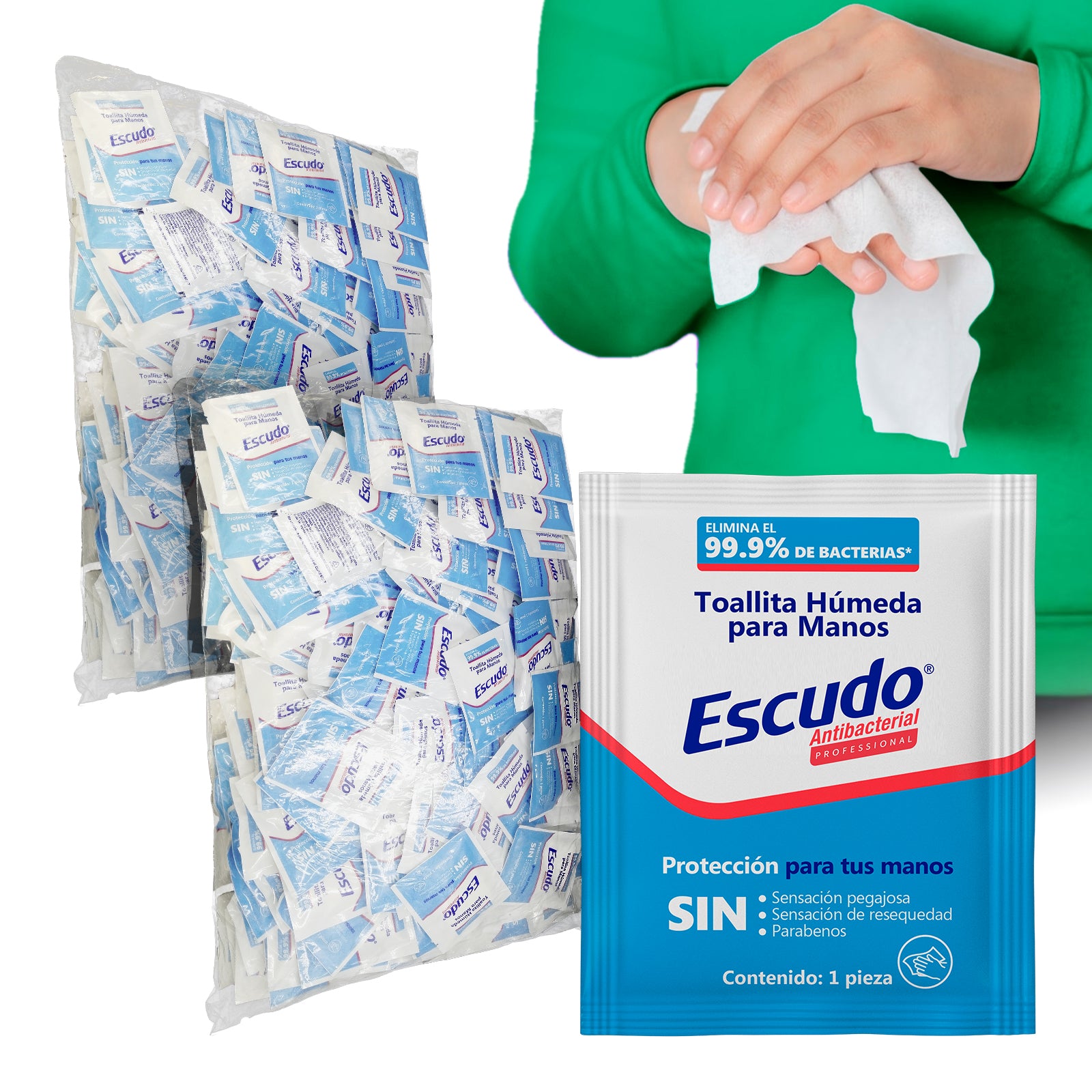 Toallitas Húmedas Desinfectantes Individuales Escudo Caja 200 Piezas -Farvisan -Default Title