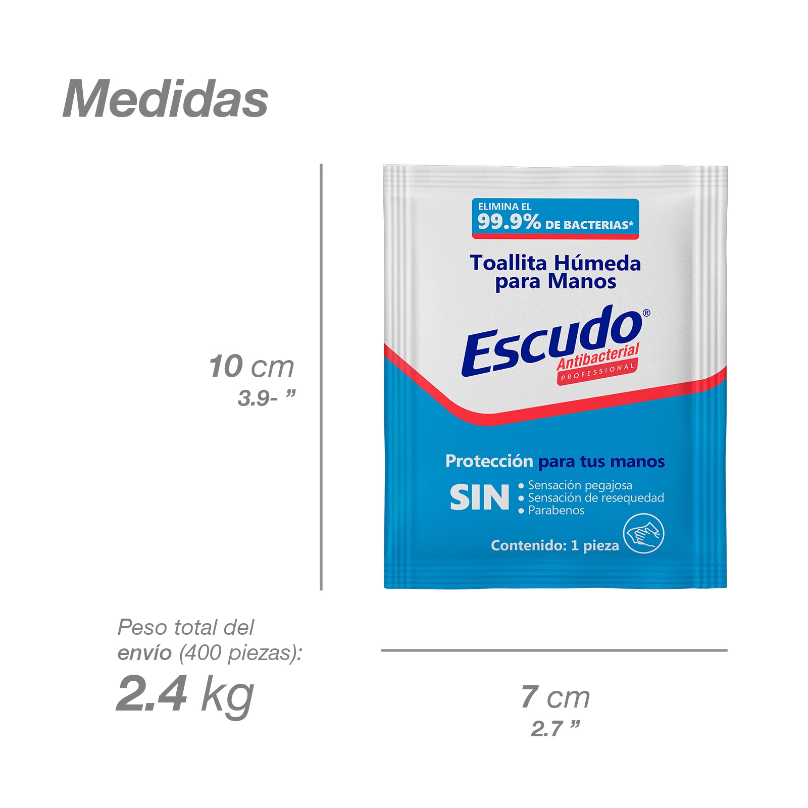 Toallitas Húmedas Desinfectantes Individuales Escudo Caja 200 Piezas -Farvisan -Default Title