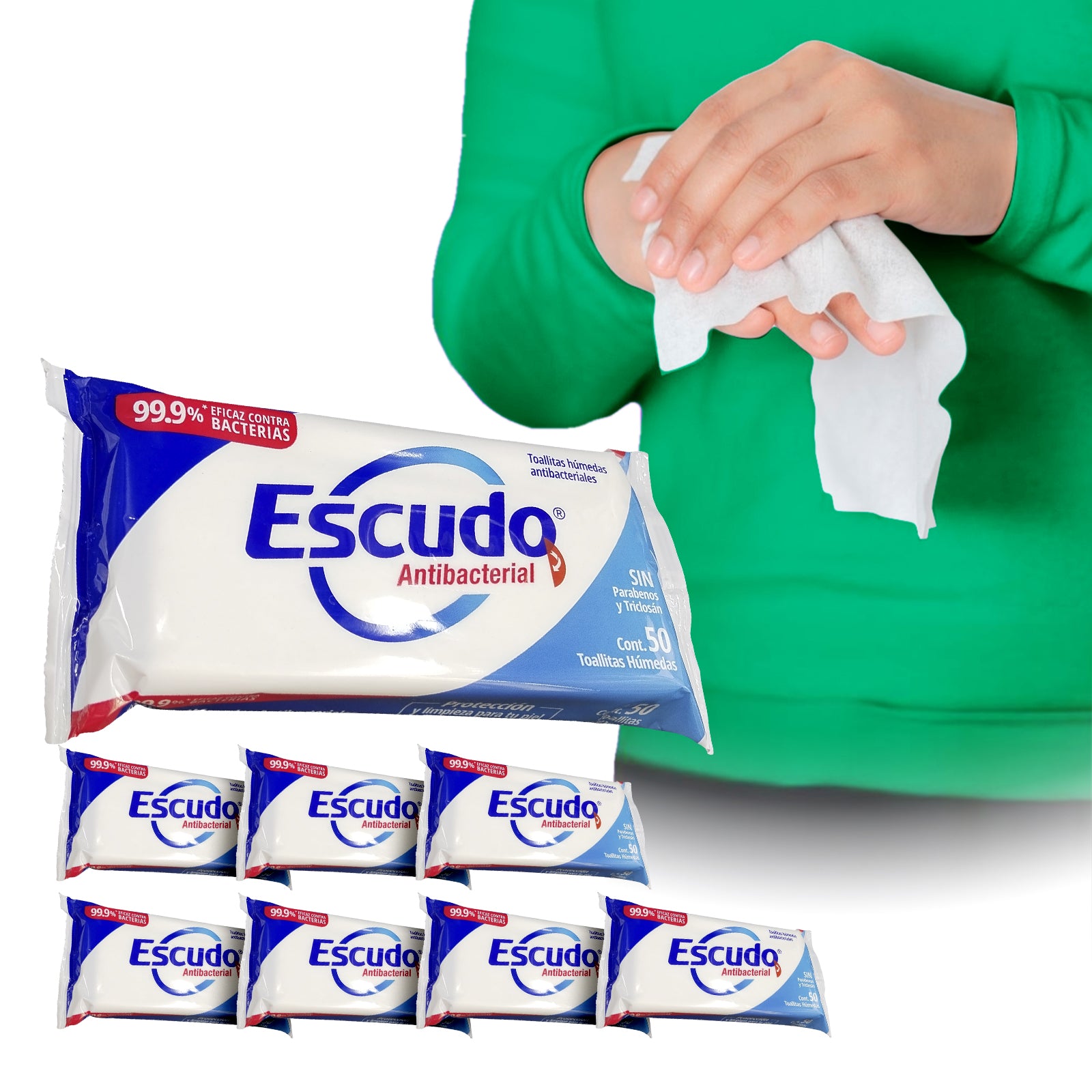 Farvisan 4 Pack Toallitas Húmedas Desinfectantes, Marca Escudo con 50 pzs. C/U (200 pzs.) - Farvisan
