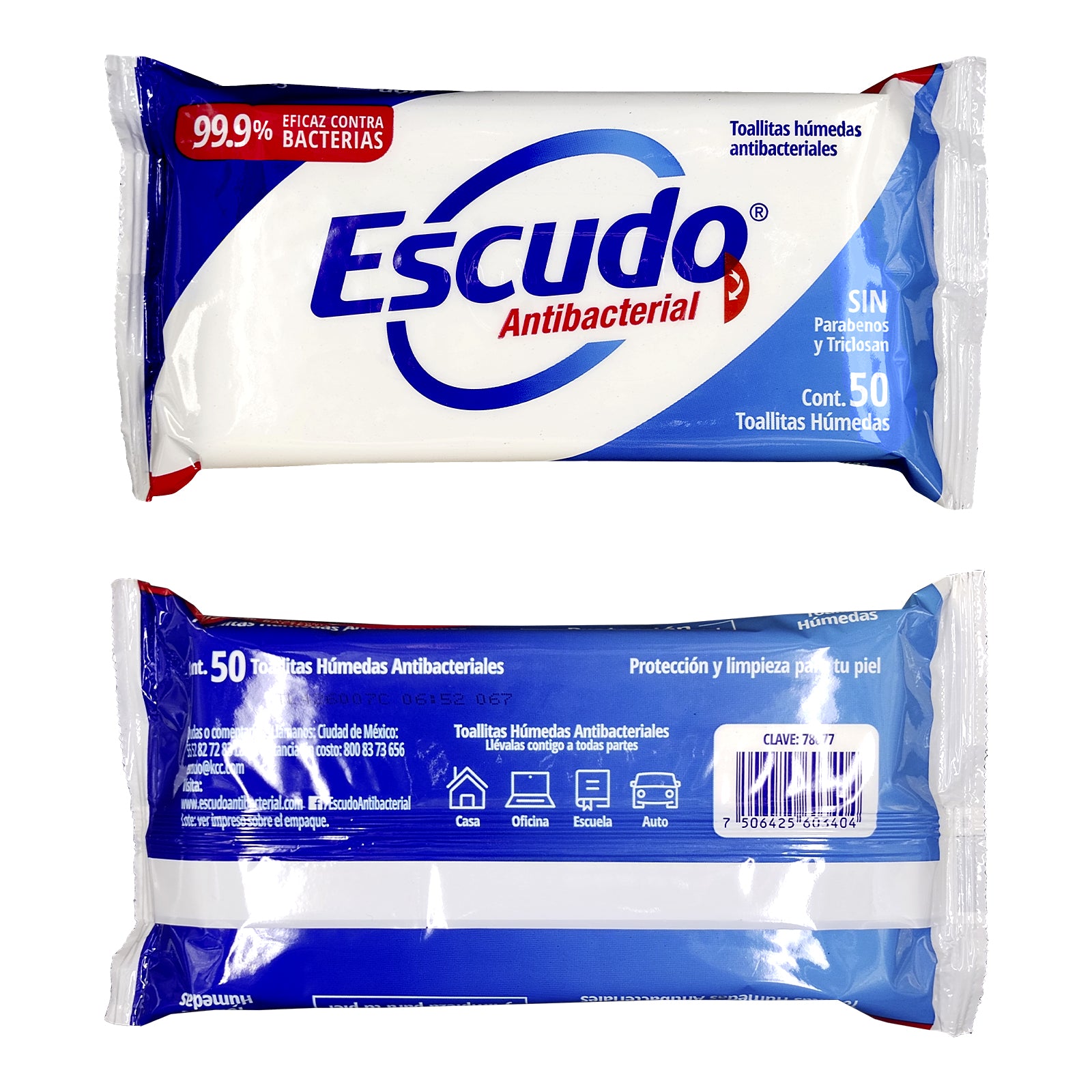 Farvisan 4 Pack Toallitas Húmedas Desinfectantes, Marca Escudo con 50 pzs. C/U (200 pzs.) - Farvisan