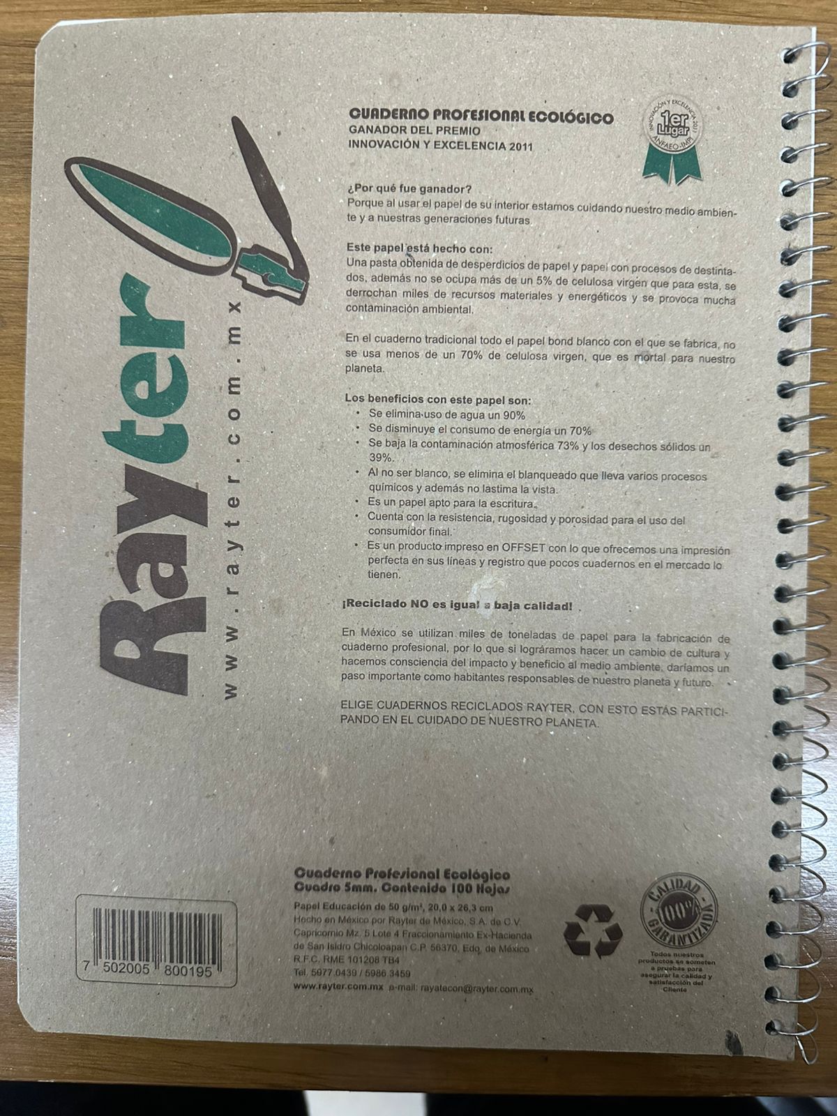 6 Pack Libretas Profesionales Rayter Cuadro Chico 100 Hojas Un Aro - Farvisan