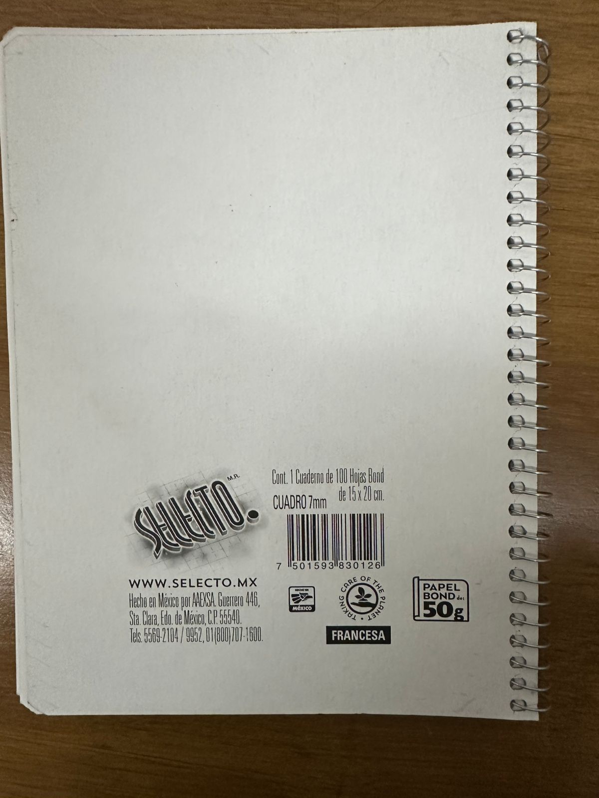 6 Pack Libretas Francesas Selecto Cuadro grande 100 Hojas 15x20 cm - Farvisan