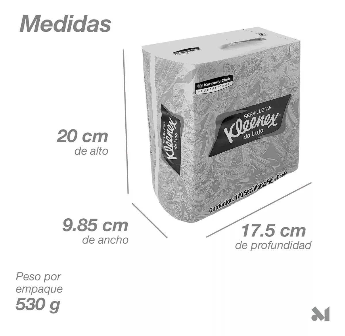 Caja con 12 Paquetes de Servilletas Kleenex Lujo 100 Hojas Dobles - Farvisan - Default Title