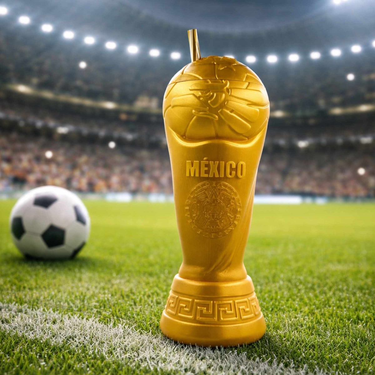 66 Pzs Vaso Alcancía Copa Mundial 1 Litro Dorado - Farvisan