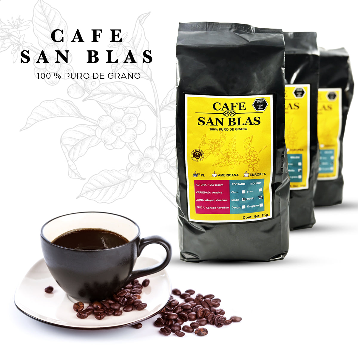 Café de grano o molido San Blas 1 kg - Farvisan - Molido